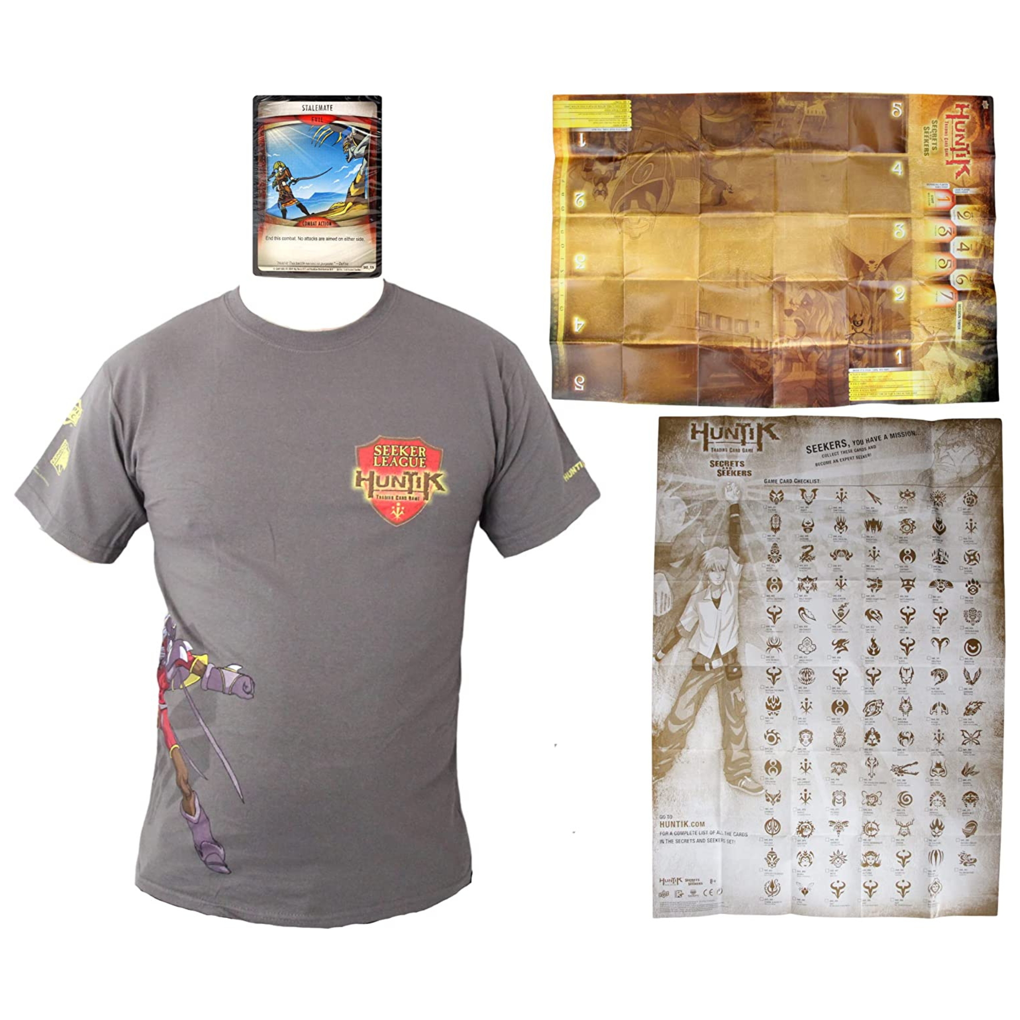 Huntik Secrets & Seekers Collection Set with 33 Card Deck, Game Mat, Large T-Shirt and more! - Toptoys2u