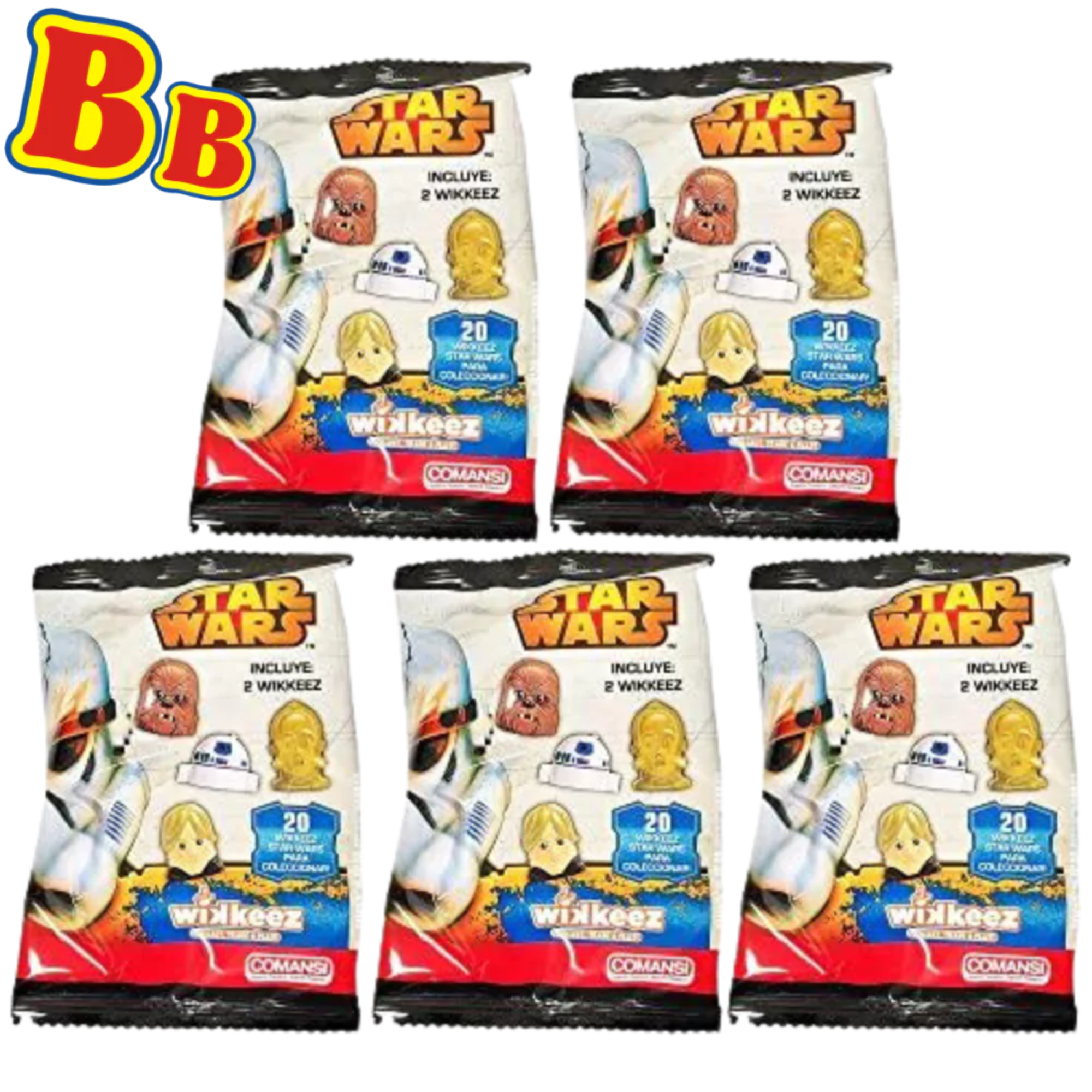 Star Wars Wikkeez Twin Pack Figure Head Party Blind Bags - 5 Packs Supplied each containing 2 figures - Toptoys2u