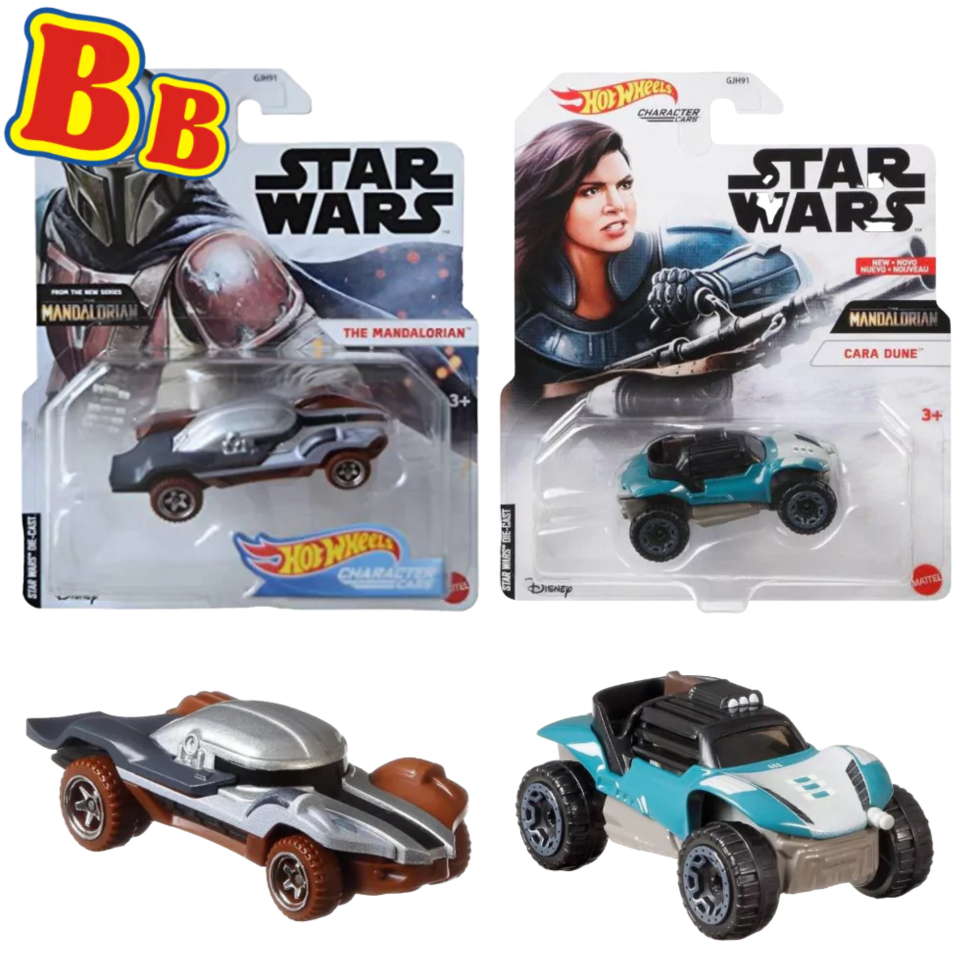Hot Wheels Star Wars Character Cars - Mandalorian & Cara Dune - Toptoys2u