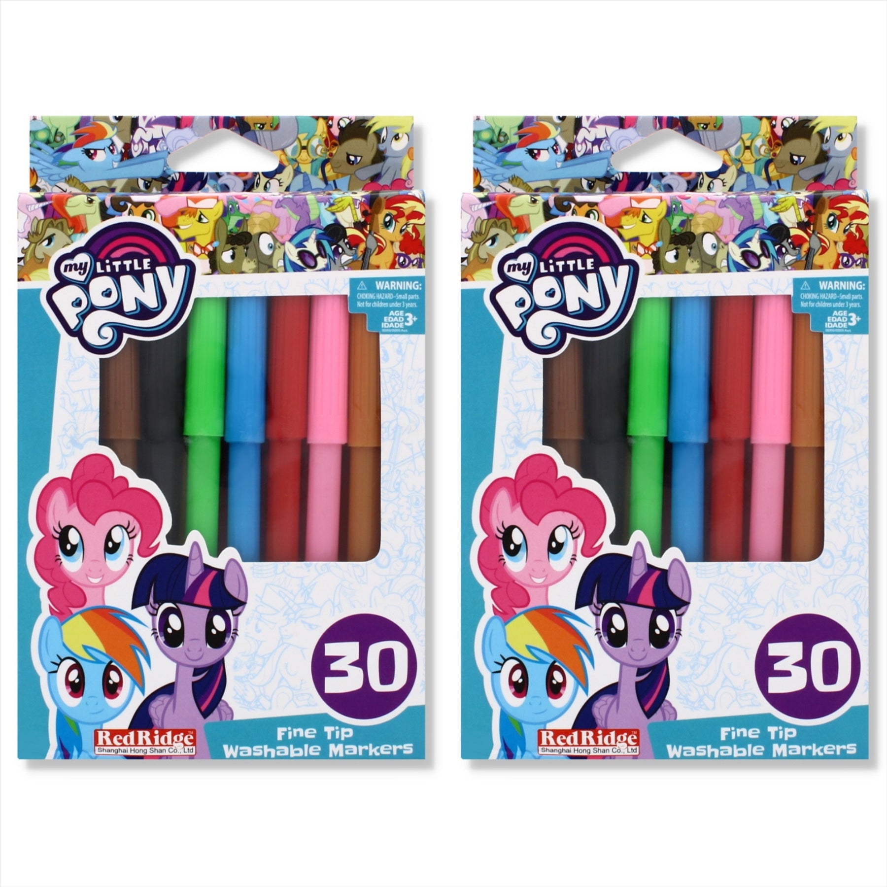 My Little Pony Multicoloured Washable Fine Tip Markers - Twin Pack - Toptoys2u