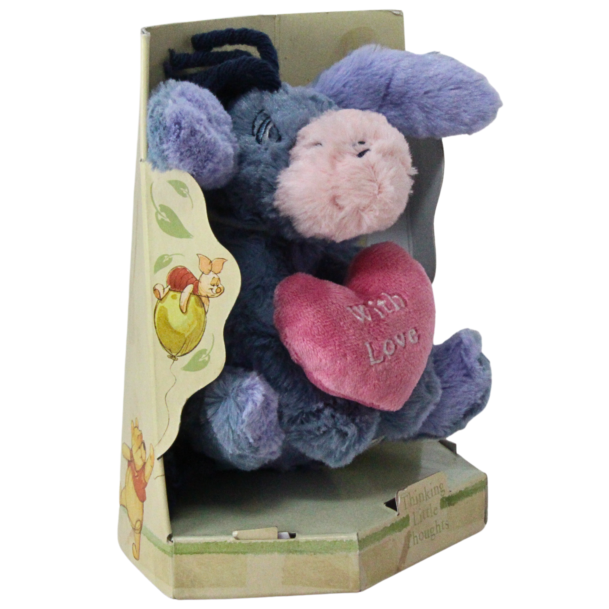 Disney - Eeyore 8" Soft Toy With Love Heart - Thinking Little Thoughts - Toptoys2u