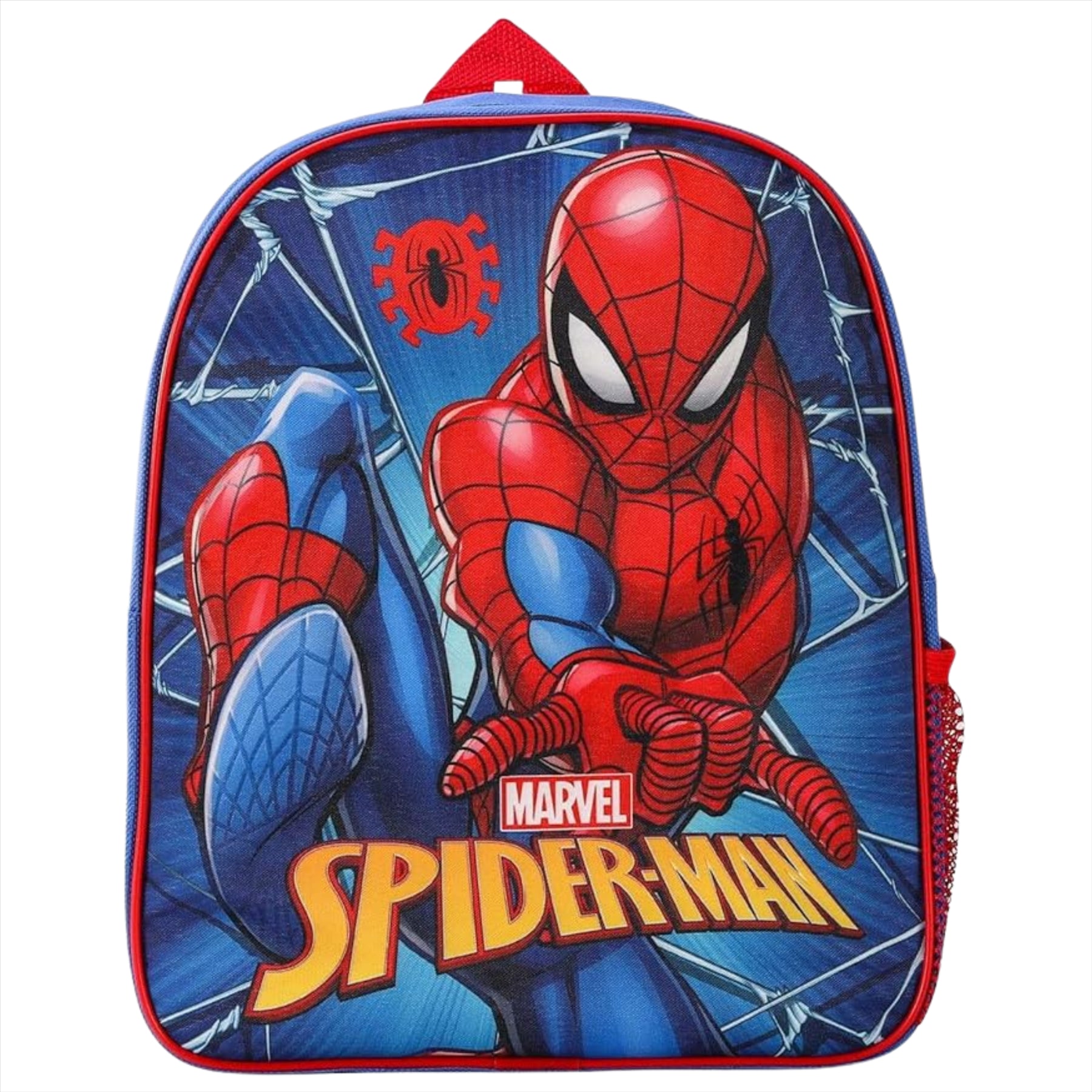 Spiderman Junior Backpack - Kids Character School Bag with Mesh Side Pocket