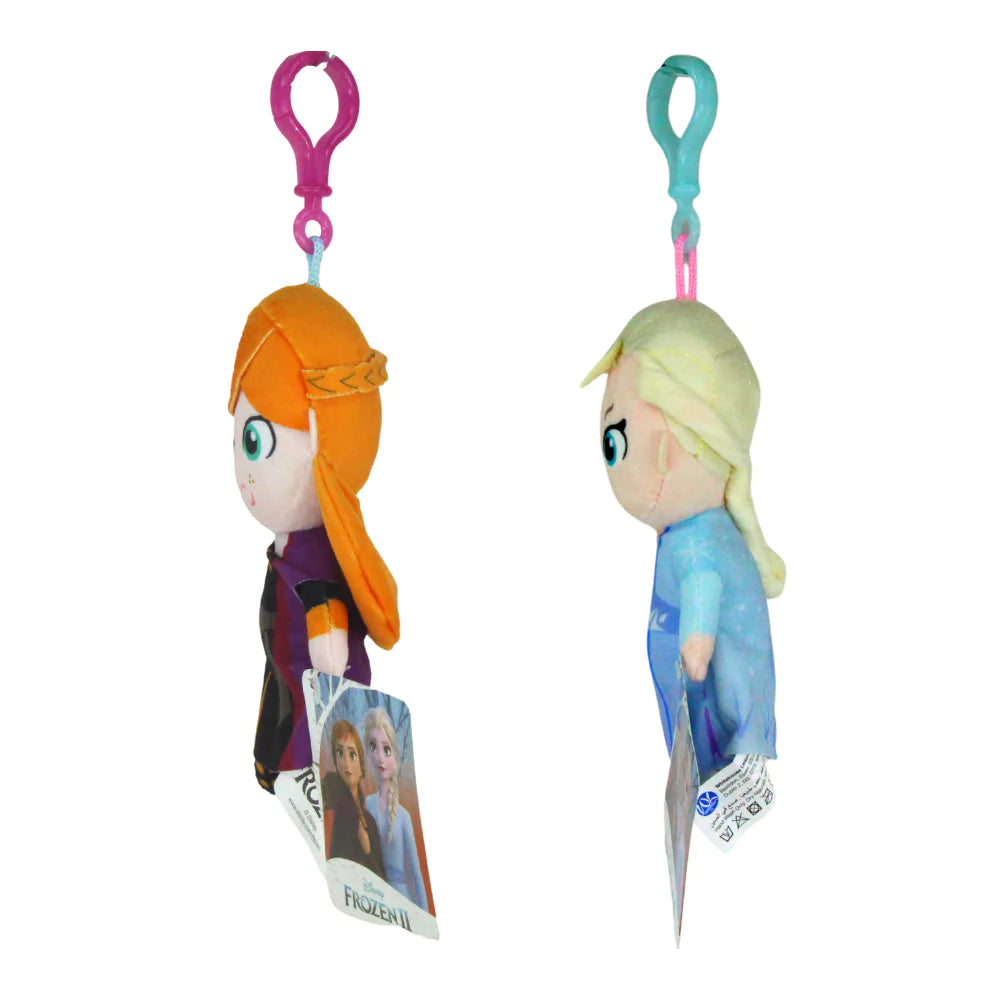 Frozen II Gift-Quality Soft Plush Toy Keyclip 5-Inch Pack of 2 - Elsa and Anna - Toptoys2u