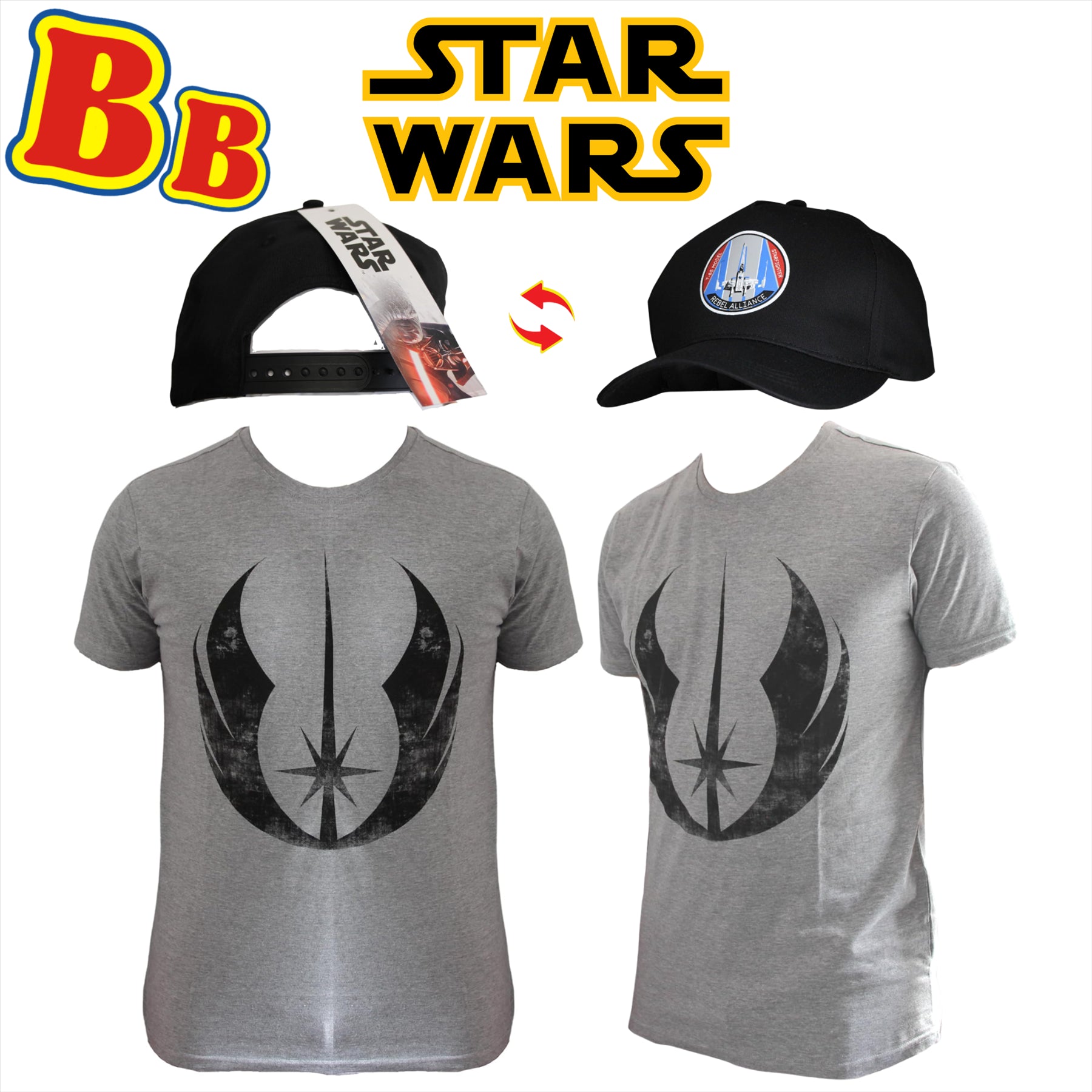 Star Wars Gift Set - Jedi Order T-Shirt (2XL), Rebel Alliance Baseball Cap - Toptoys2u
