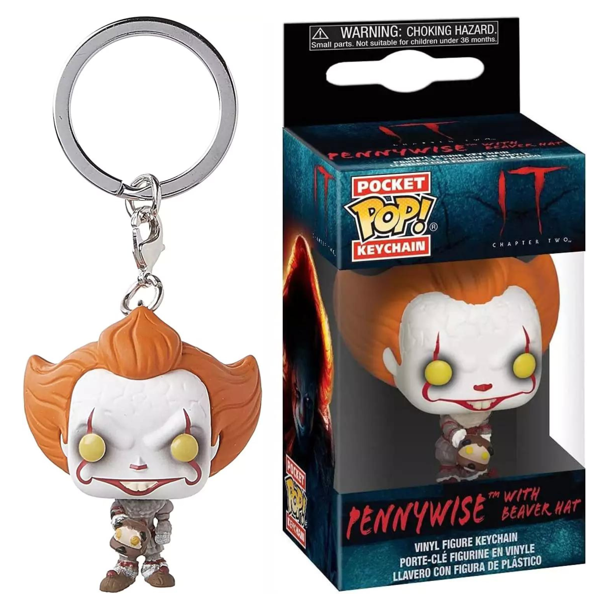 Funko POP! Keychain: Pennywise IT Chapter Two Vinyl Figures - Pennywise Funhouse & Beaver Hat Twin Pack - Toptoys2u