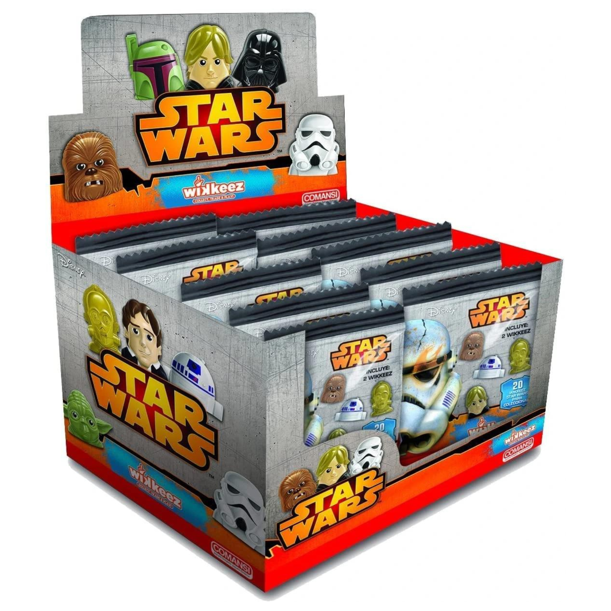 Star Wars Wikkeez Twin Pack Figure Head Party Blind Bags - 5 Packs Supplied each containing 2 figures - Toptoys2u