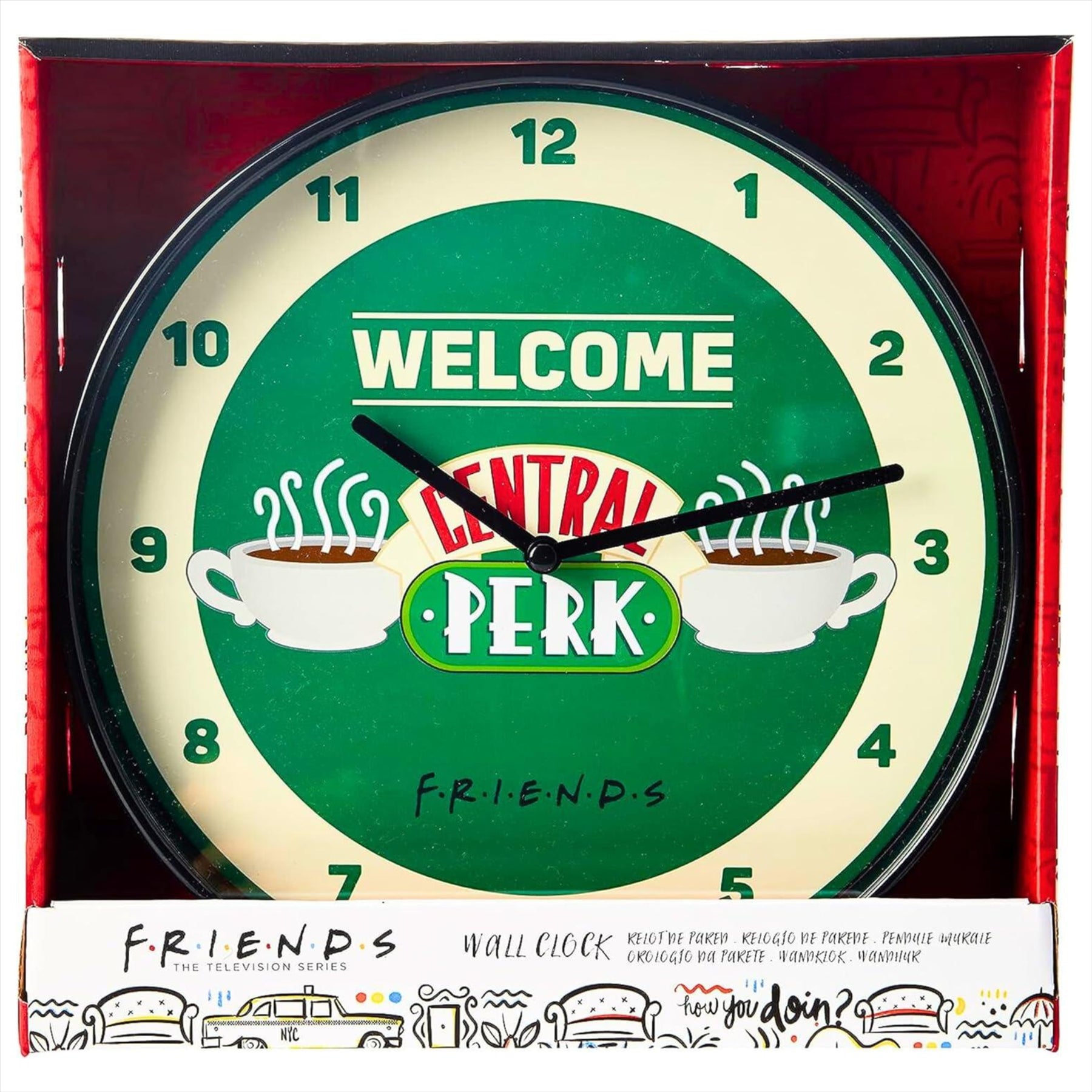 Friends Central Perk 25cm Wall Clock & 650ml Large Ceramic Mug - Twin Pack - Toptoys2u