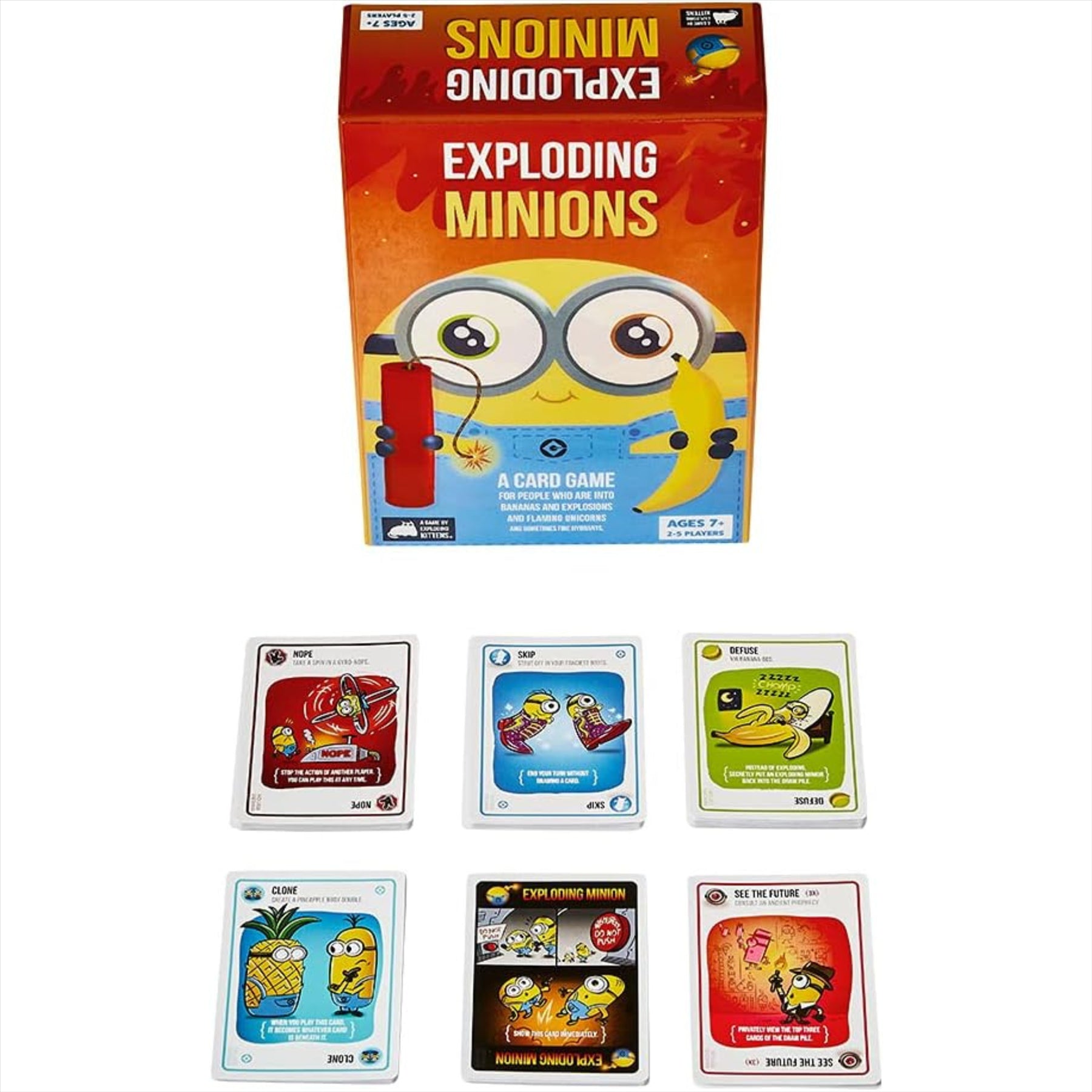 Exploding Minions by Exploding Kittens - Card Games for Adults Teens & Kids - Fun Family Games - A Russian Roulette Card Game - Toptoys2u