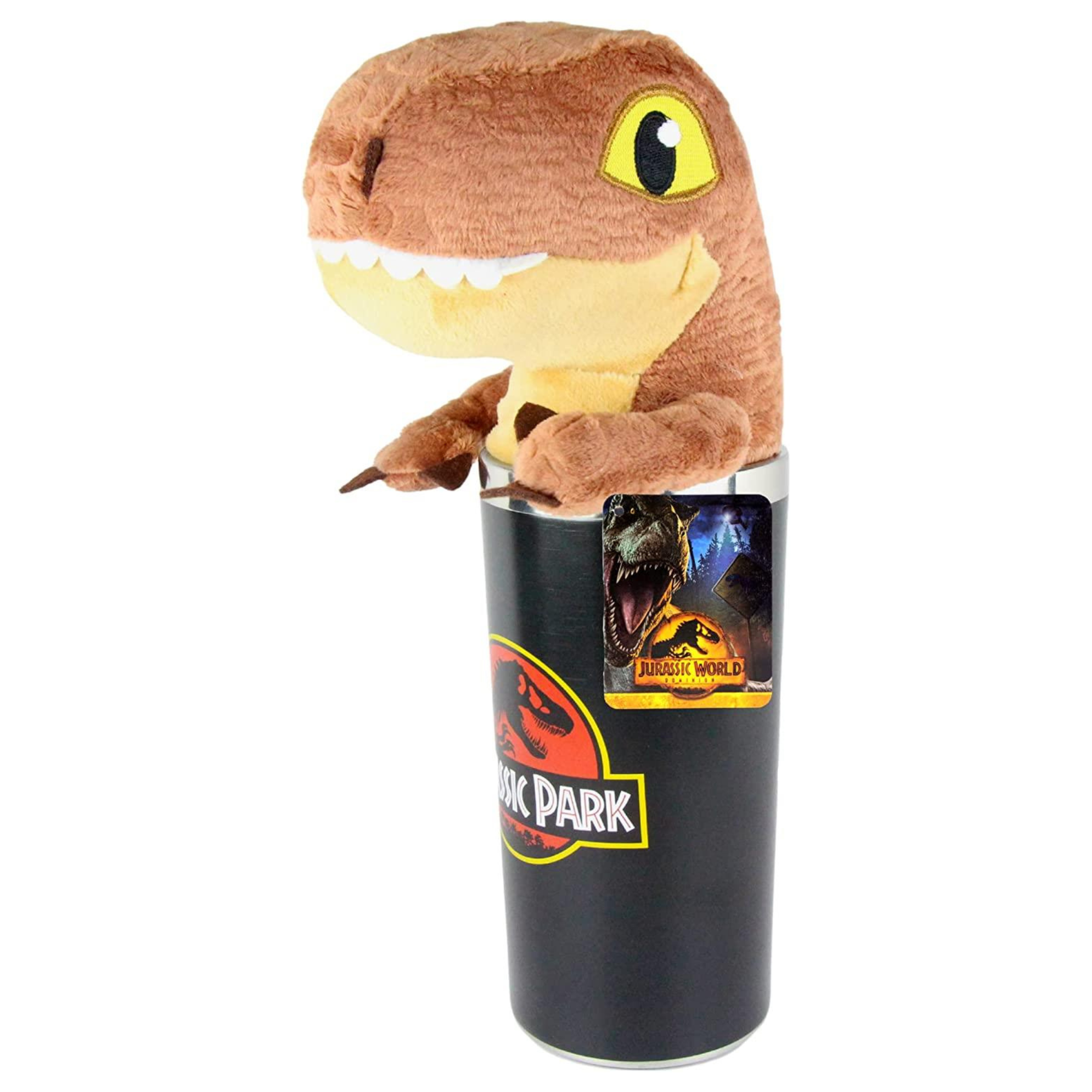 Jurassic World/Park - Travel Mug & 8" 20cm T-Rex Plush Toy - Toptoys2u
