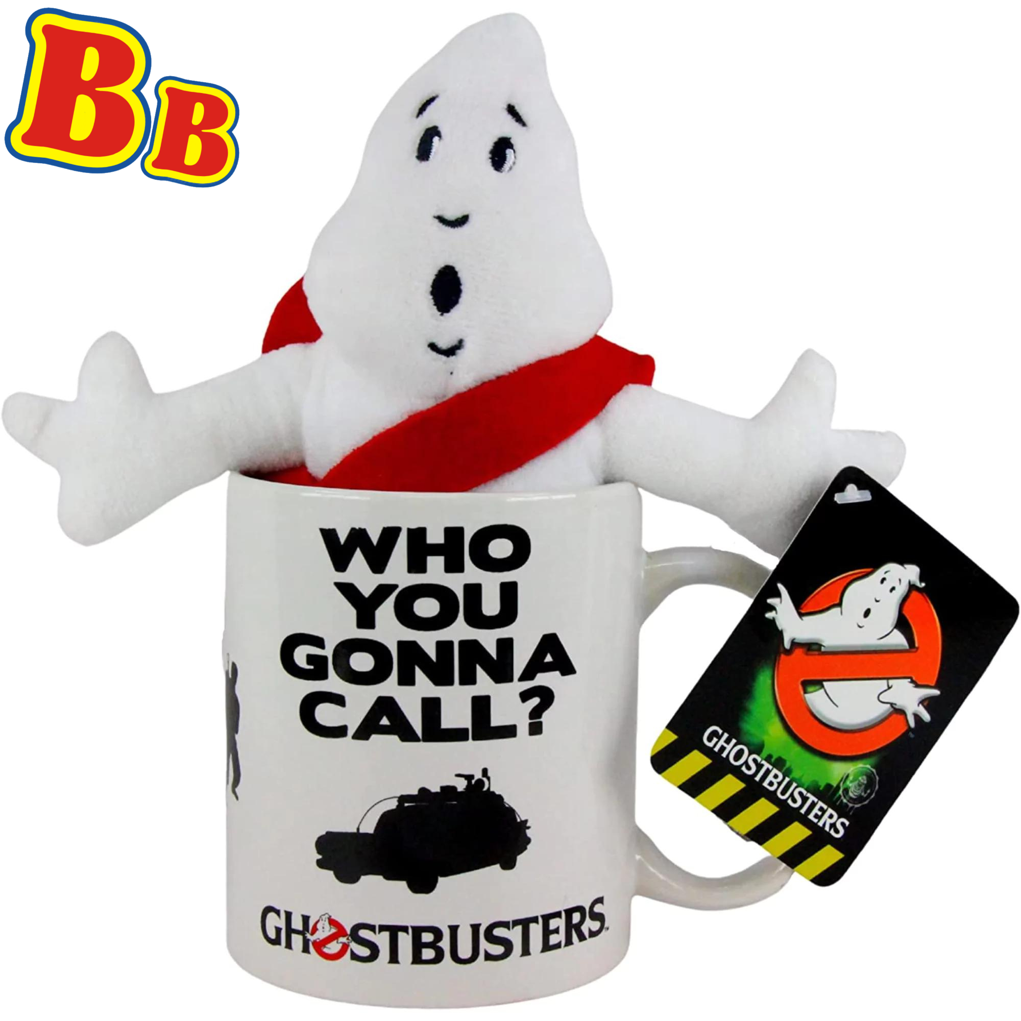 Ghostbusters No Ghost Logo 7" Plush & Who You Gonna Call 330ml Mug Bundle - Toptoys2u