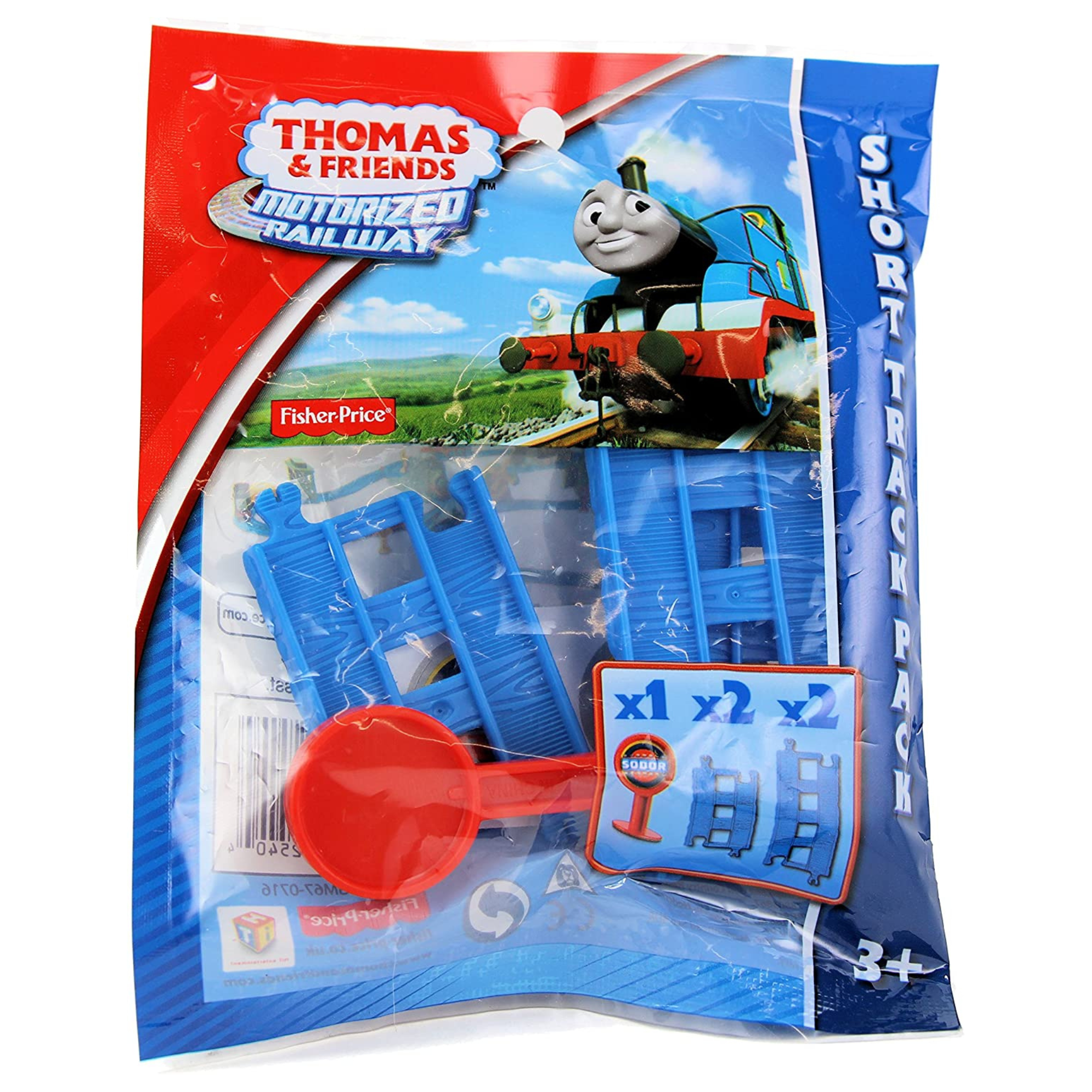 Thomas & Friends Fisher Price Motorised Railway Short Track Pack & Sodor Station Sign (5 pieces) - Toptoys2u