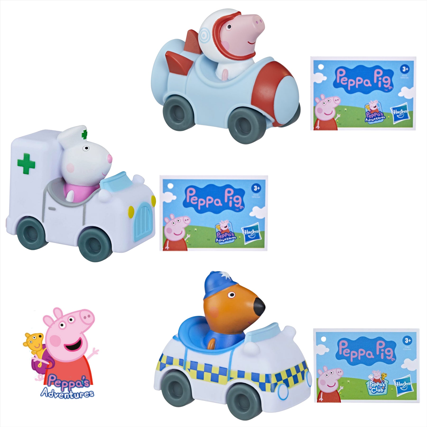 Peppa Pig - Little Buggies Play Vehicle Character Car Toys - Peppa Pig, Freddy Fox & Suzy Sheep - Toptoys2u