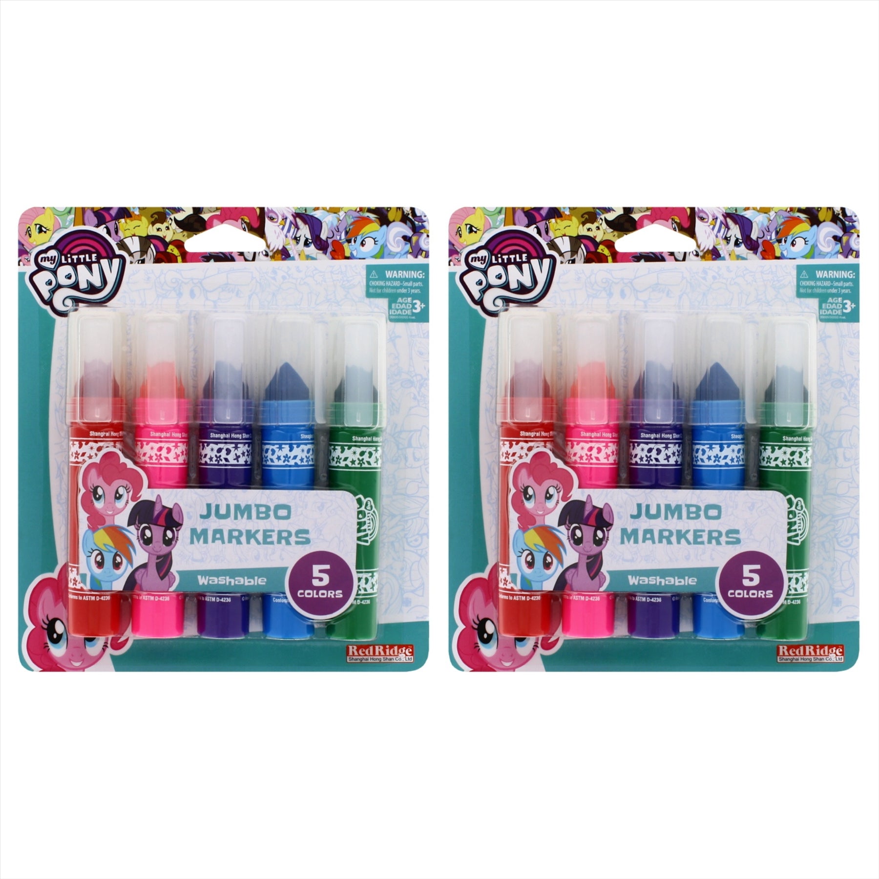 My Little Pony Multicoloured Washable Jumbo Markers - Twin Pack - Toptoys2u