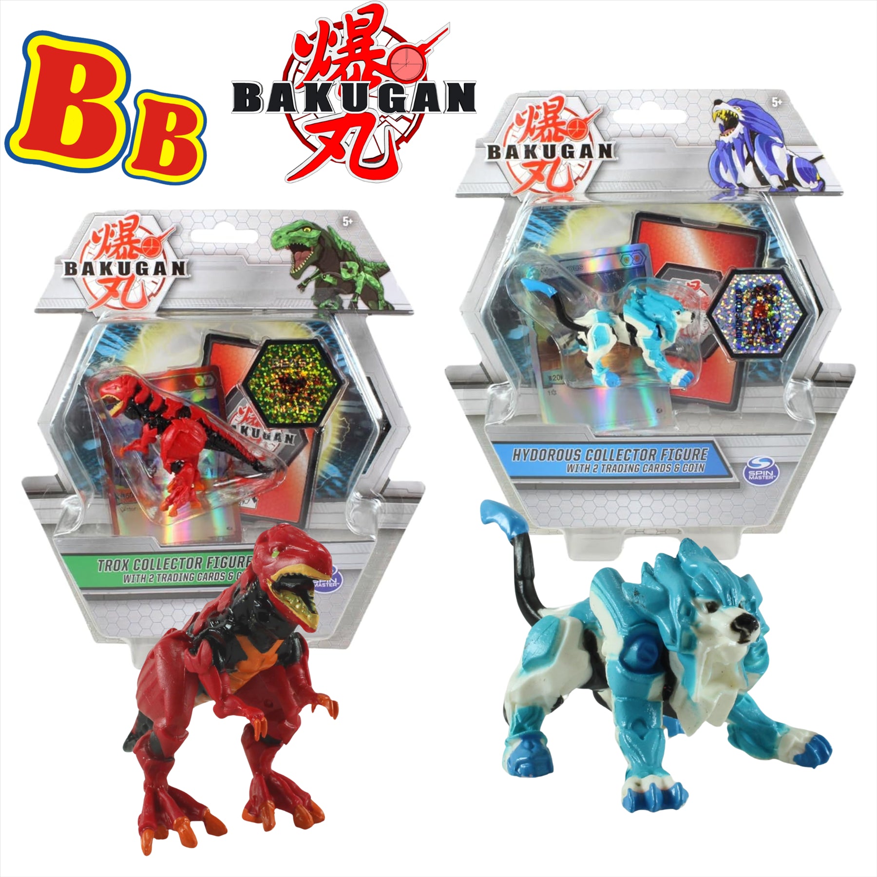 Bakugan - Deluxe Collector Figure Bundle With 2x Cards & Coin In Each