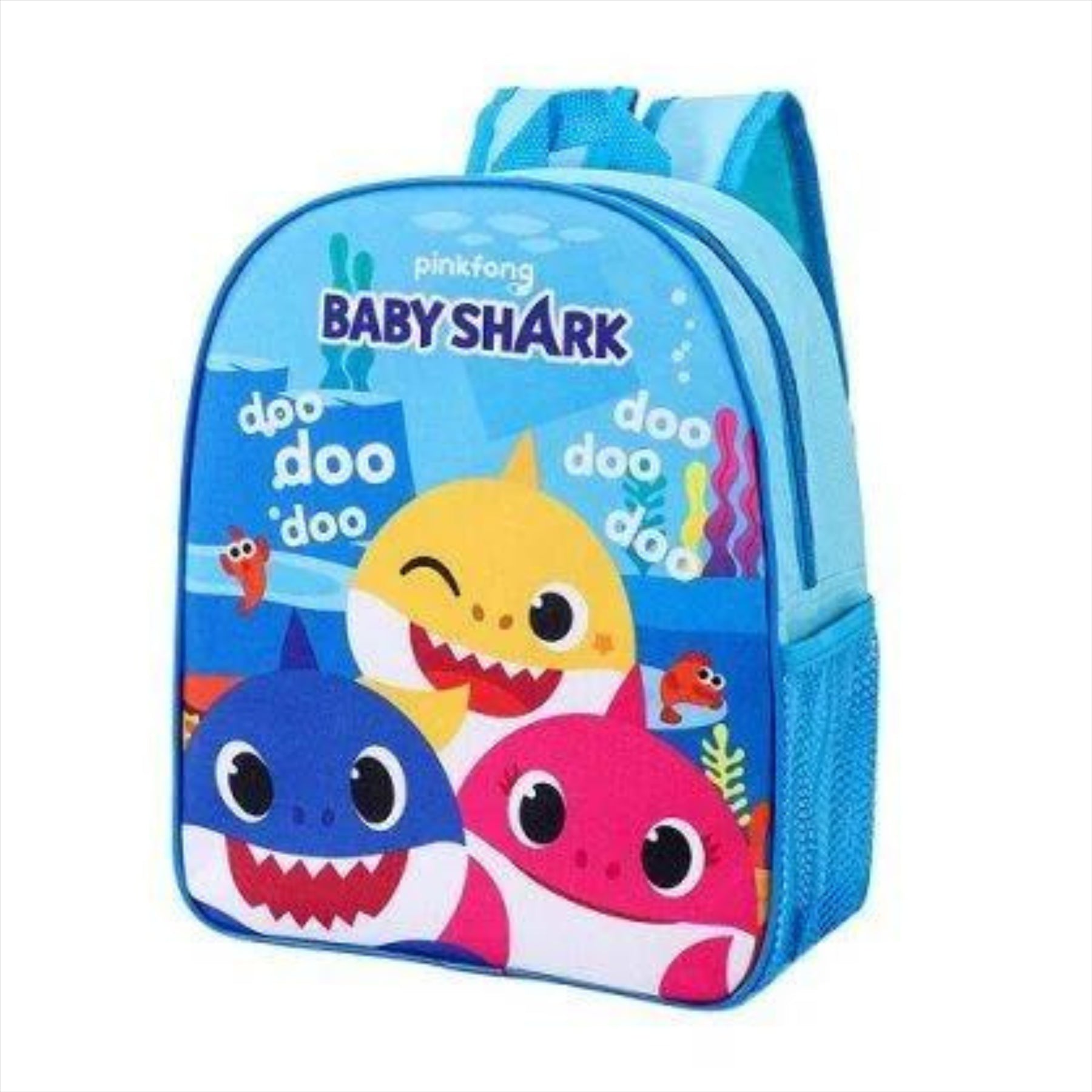 Pinkfong Baby Shark Junior Backpack - Kids Character School Bag with Mesh Side Pocket - Toptoys2u