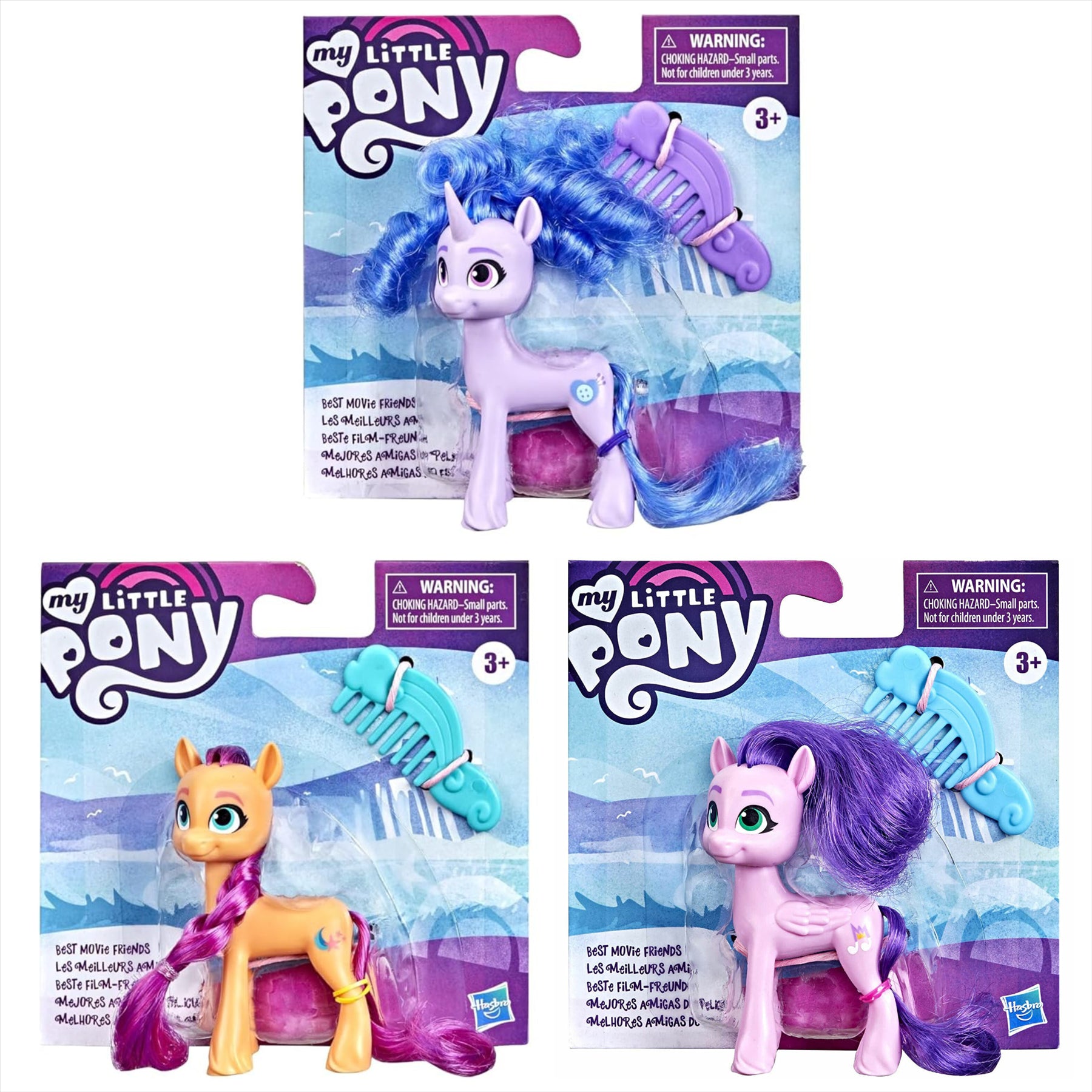 My Little Pony Best Movie Friends - Poseable Articulated Figures with Accessories - Set of All 3 - Toptoys2u
