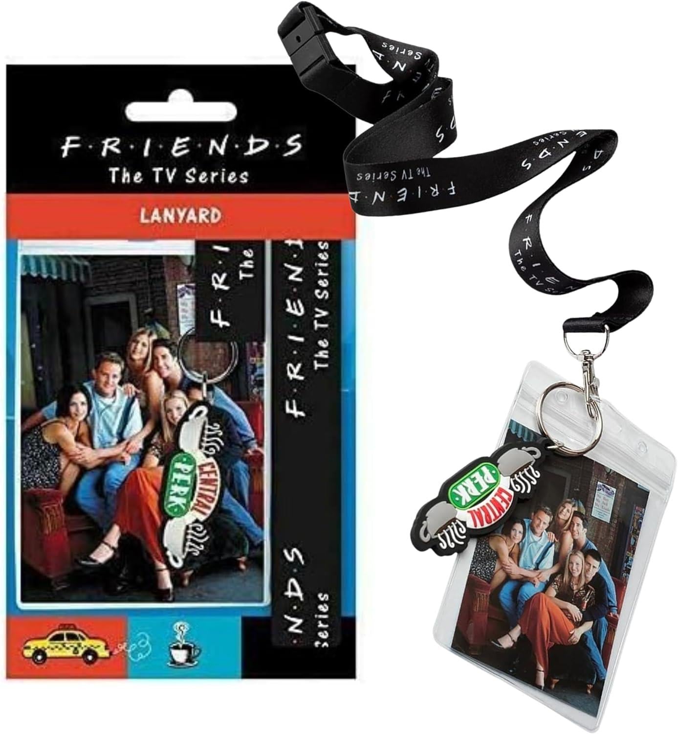 Friends Central Perk 3 Piece Gift Set - 10" 25cm Wall Clock, Wireless Charger & Lanyard - Toptoys2u