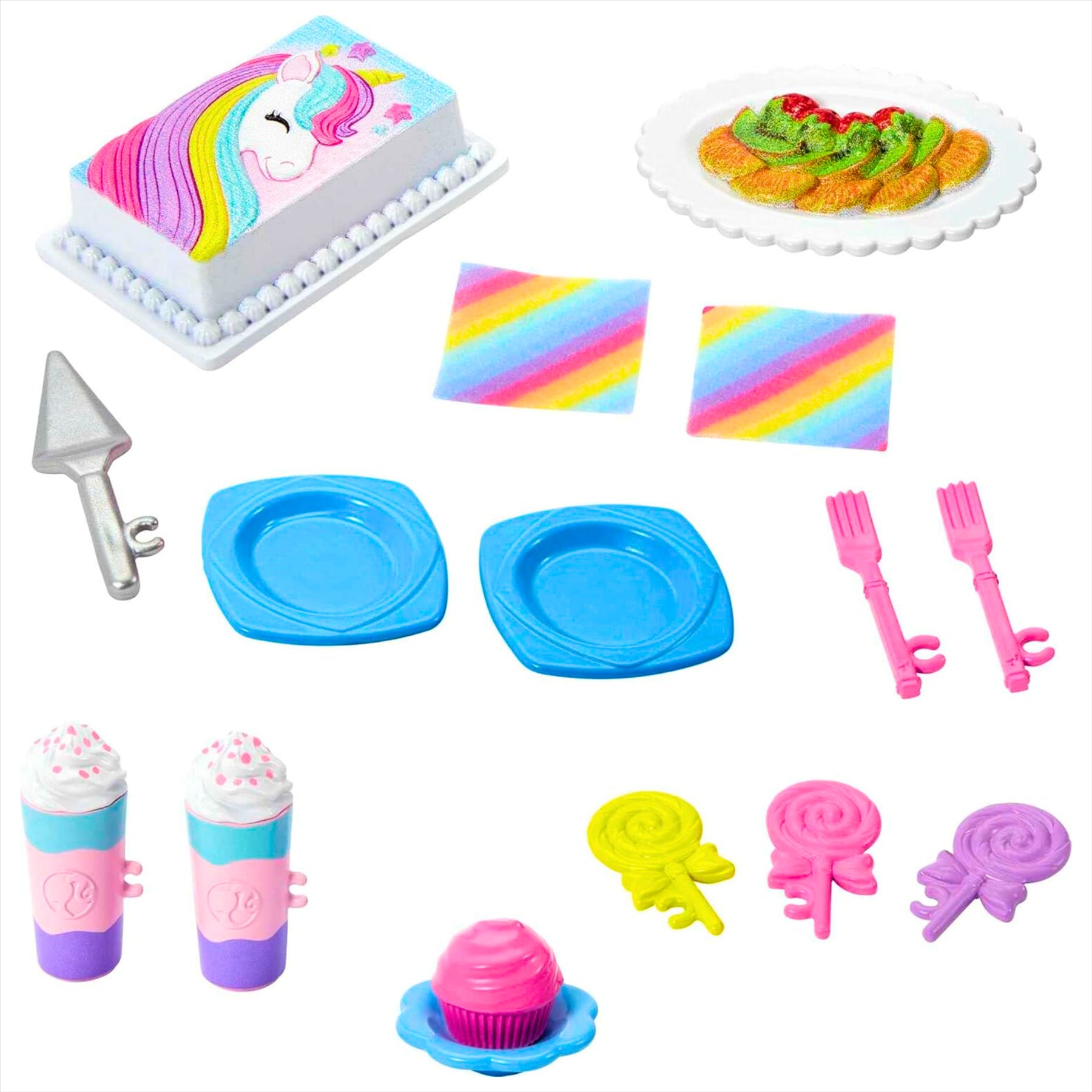 Barbie 15 Piece Doll and House Accessory Set with Cake and Plates - Toptoys2u