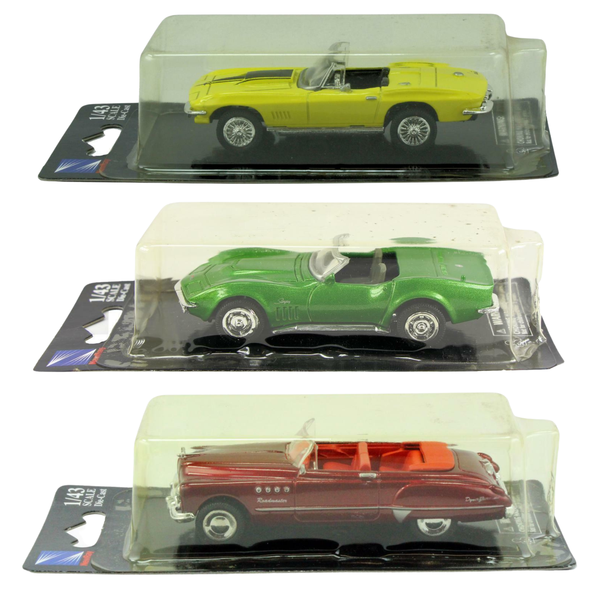 NewRay 1:43 Scale Diecast 1969 Stingray , 1967 Chevy Corvette & Buick Dynaflow - Set of 3 - Toptoys2u
