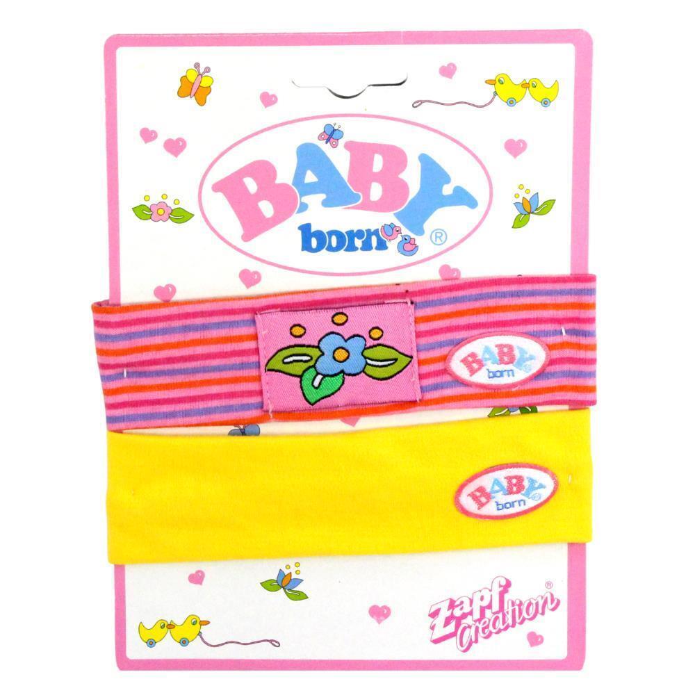 Baby Born Headband Accessory Yellow Headband and Pink Stripey Headband With Blue - Toptoys2u