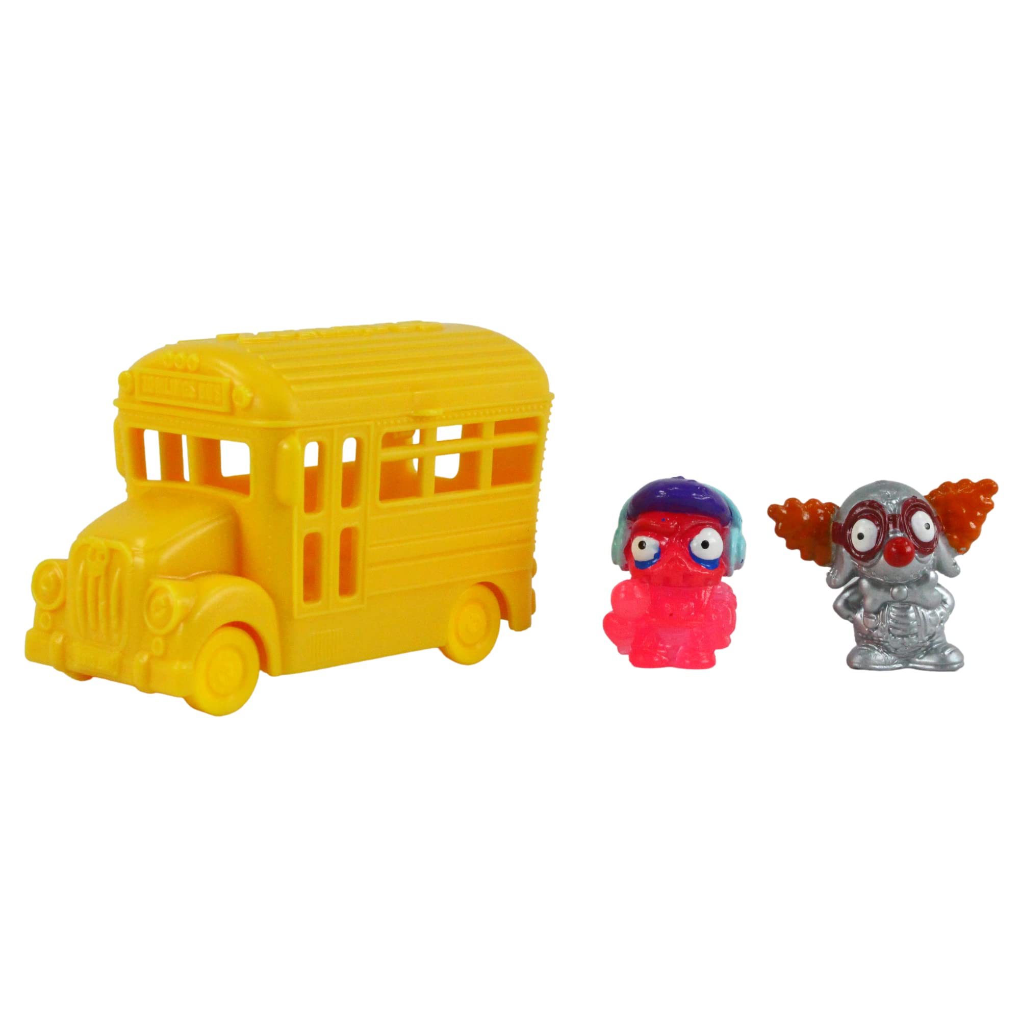 Zomlings In The Town Series 4 Set of 3 Zom Mobiles Blind Box Vehicles - Red, Blue & Yellow Buses - Toptoys2u