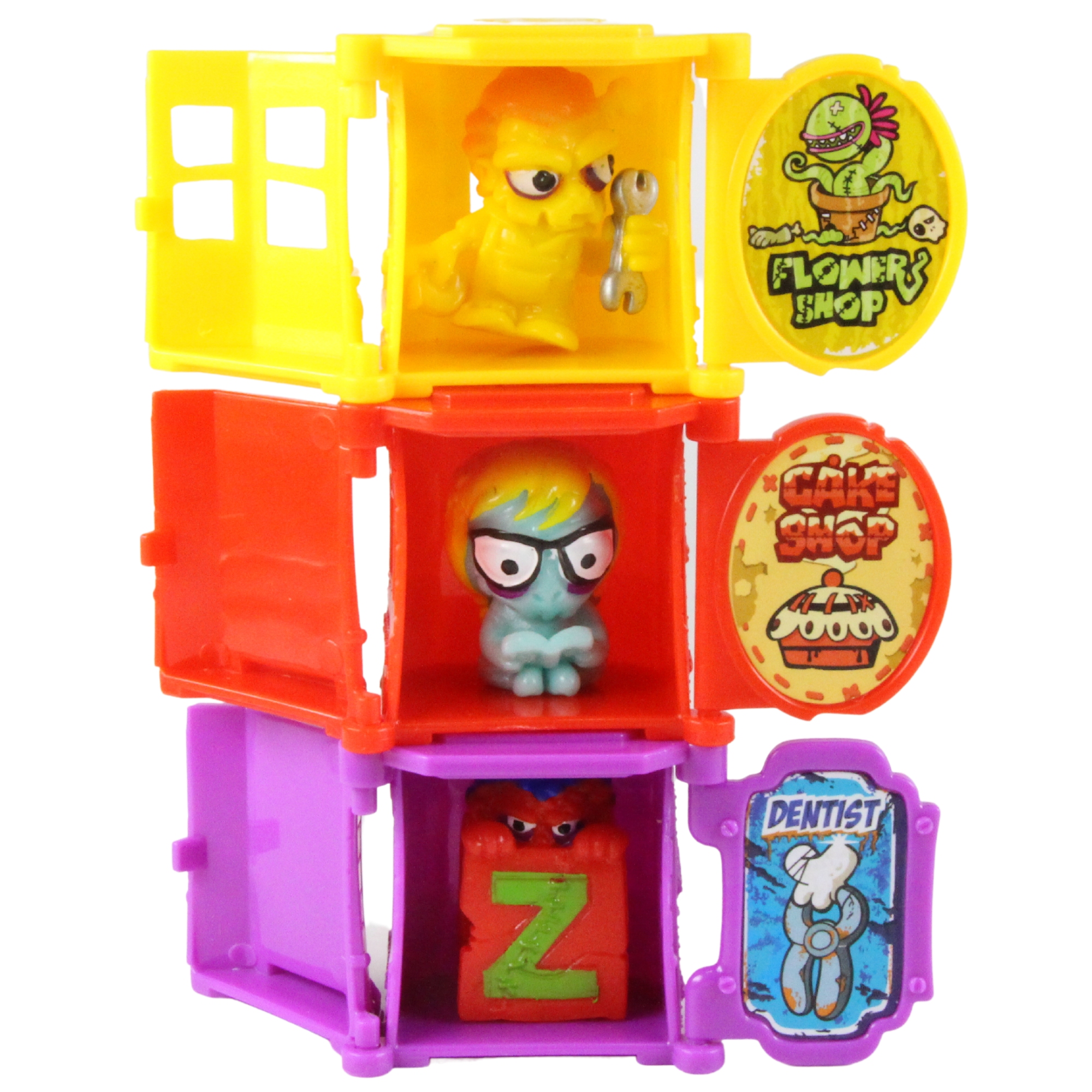 Zomlings in the BIG Town Series 5 Blister Pack - Includes 4 Zomlings, 3 City Towers & Zom Mobile Fire Engine - Toptoys2u