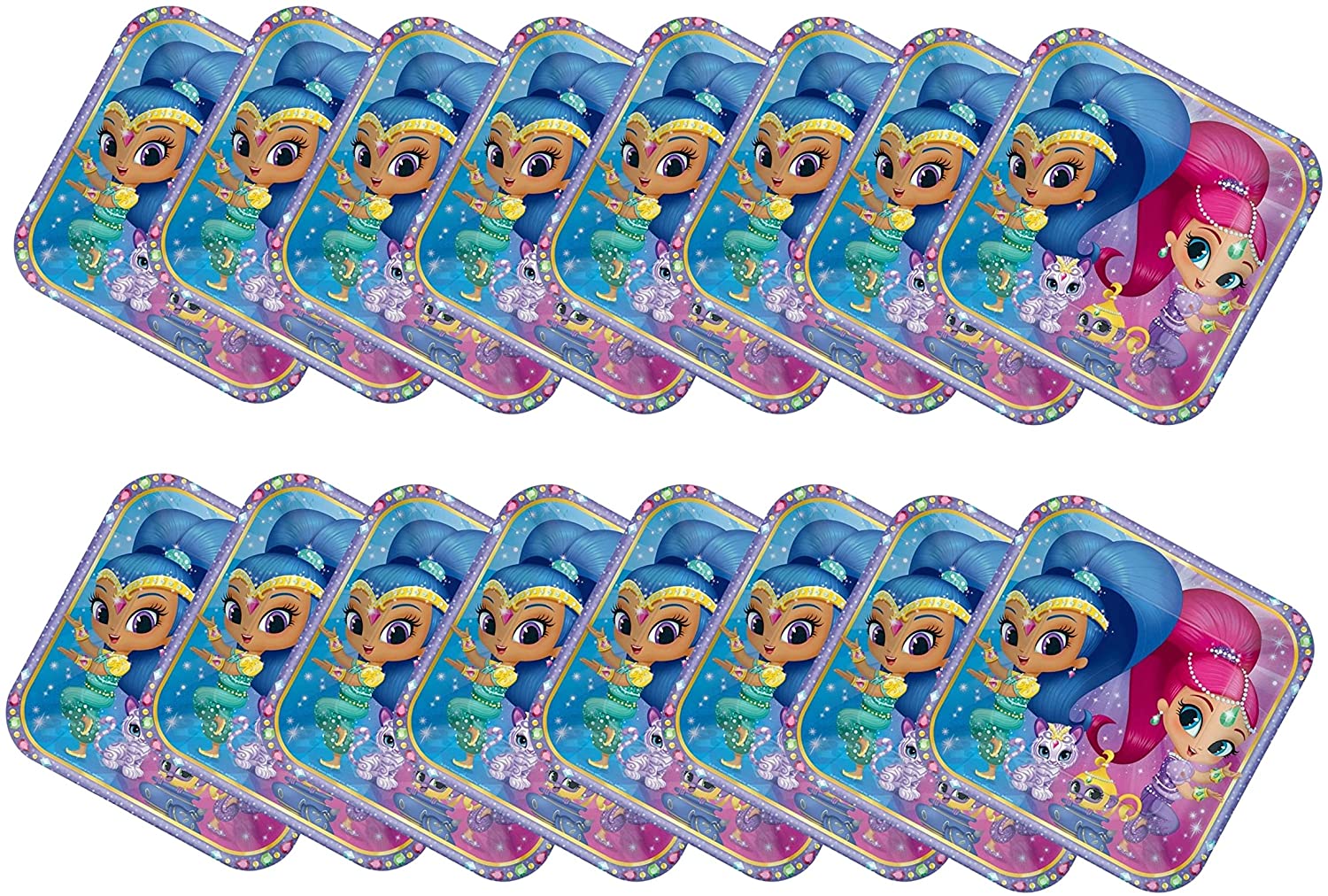Shimmer & Shine Paper Party Plates 23cm - Pack of 2 - 16 Plates in Total - Toptoys2u