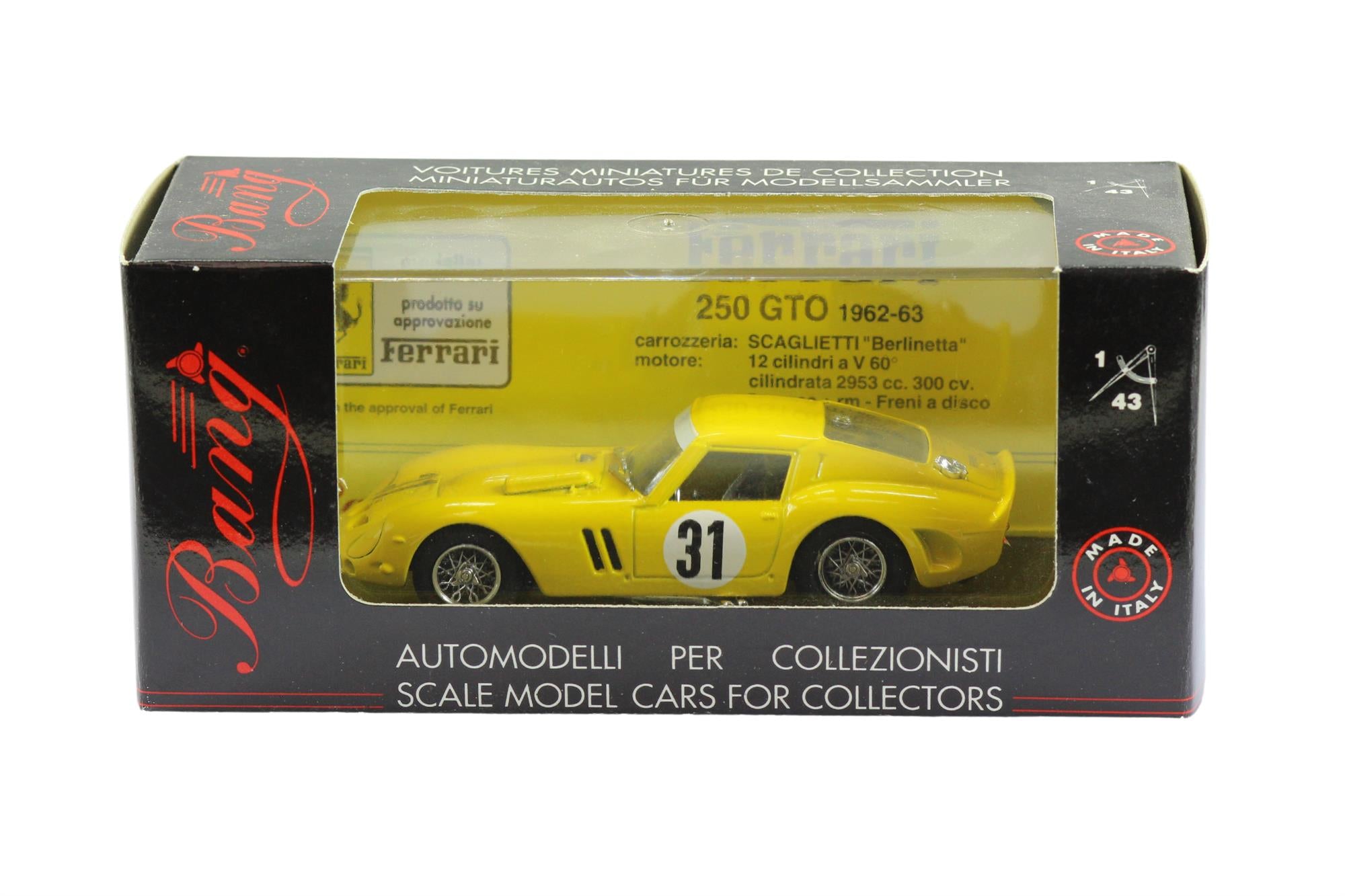 Bang Models - 1:43 Scale Diecast Ferrari 250 GTO 