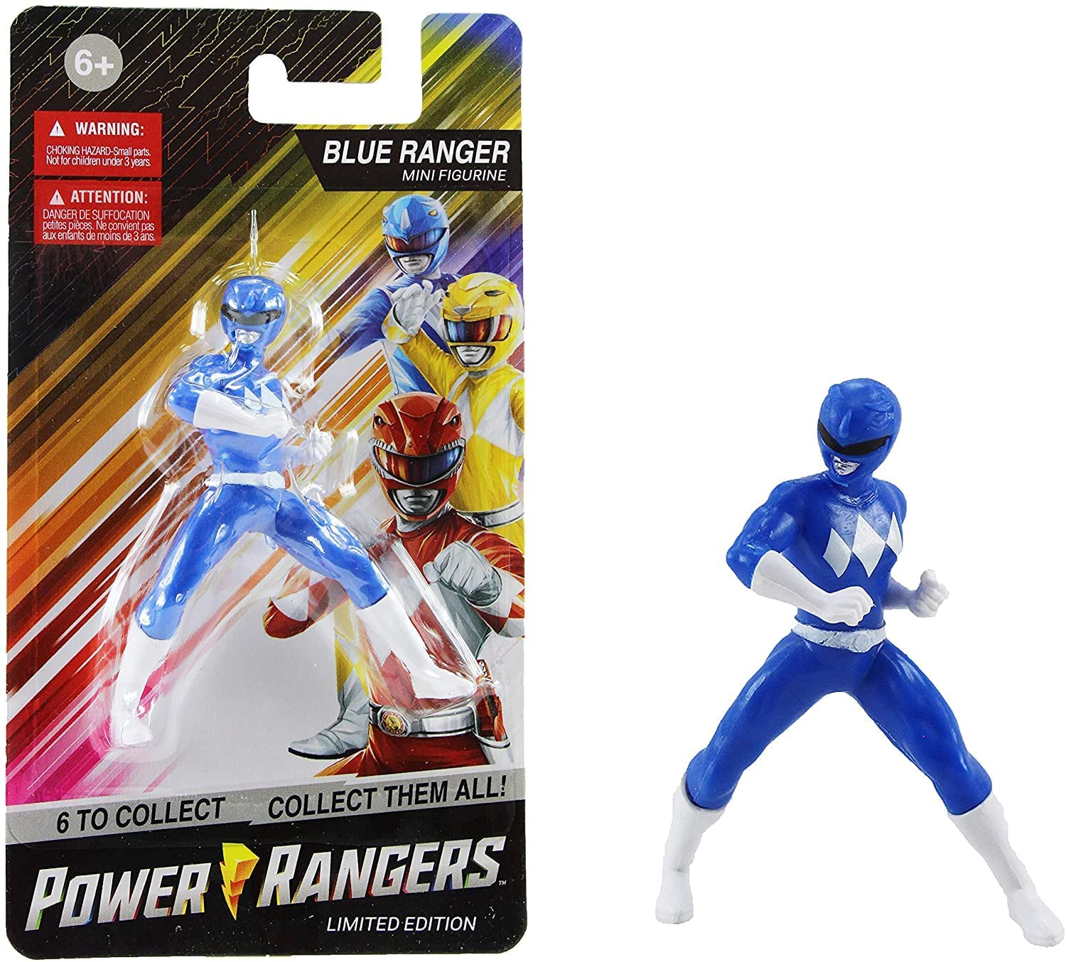 Limited Edition Power Rangers Set 2 - 2.5" 6.5cm Mini Figures - Yellow, Blue & Black Rangers Set of 3 - Toptoys2u