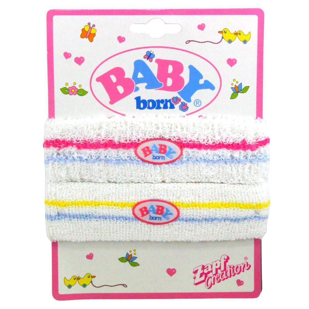 BabyBorn Double White Headband Baby Doll Accessory - Pink, Blue and Yellow Stripes - Toptoys2u