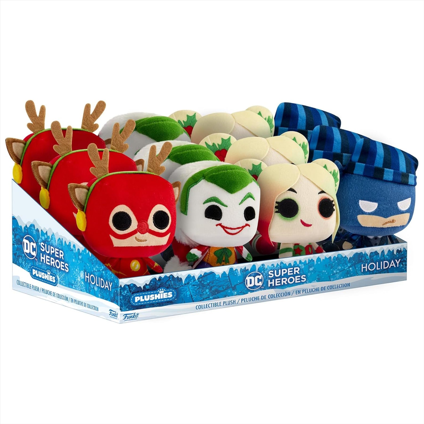 Funko POP! Plushies DC Super Heroes Holiday 18cm Collectible Plush Toys - Set of All 4 - Batman, The Flash, The Joker, and Harley Quinn - Toptoys2u