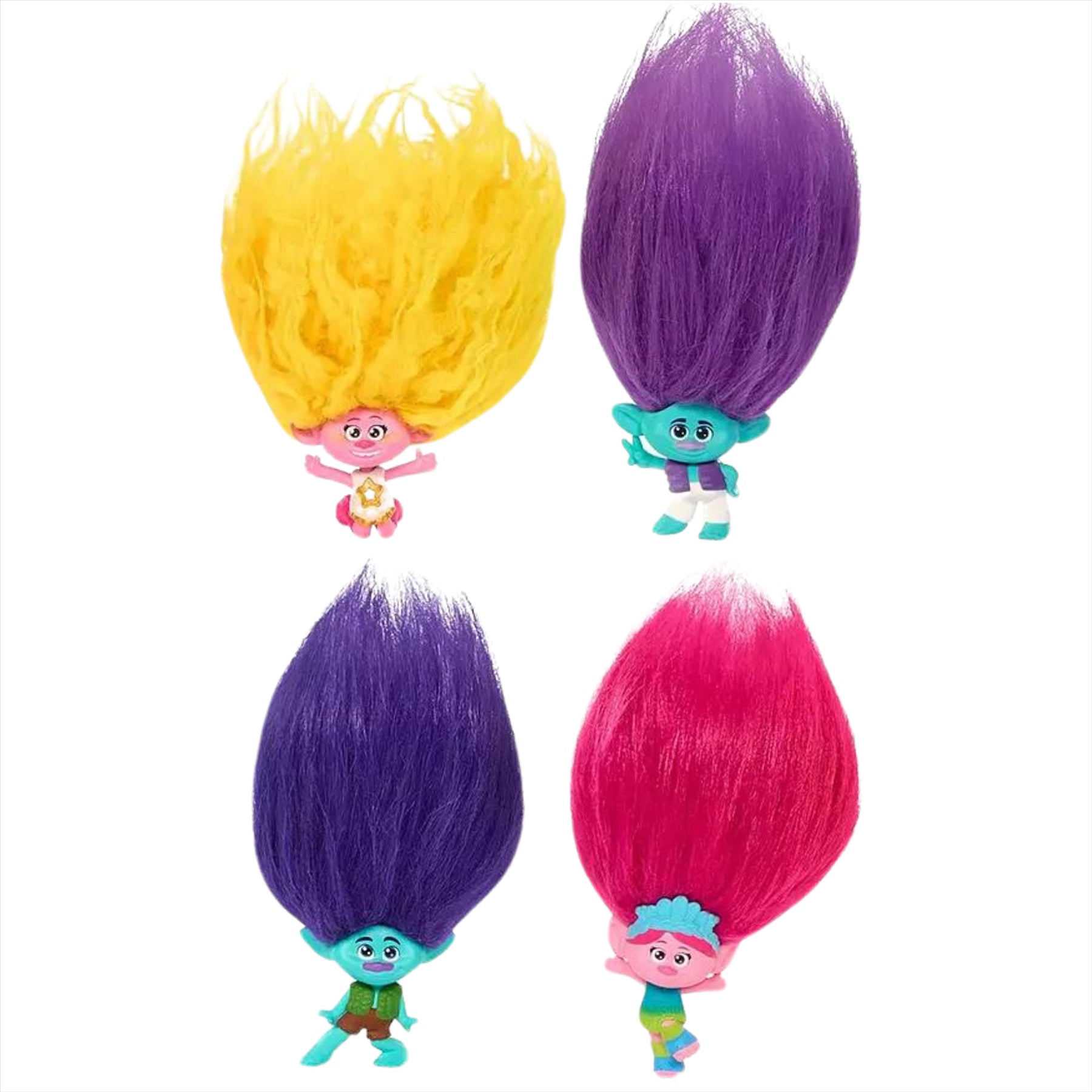 Trolls Band Together Pom Poms Series 1 Keyclip Figure Identified Sets - Pack of All 6 - Toptoys2u