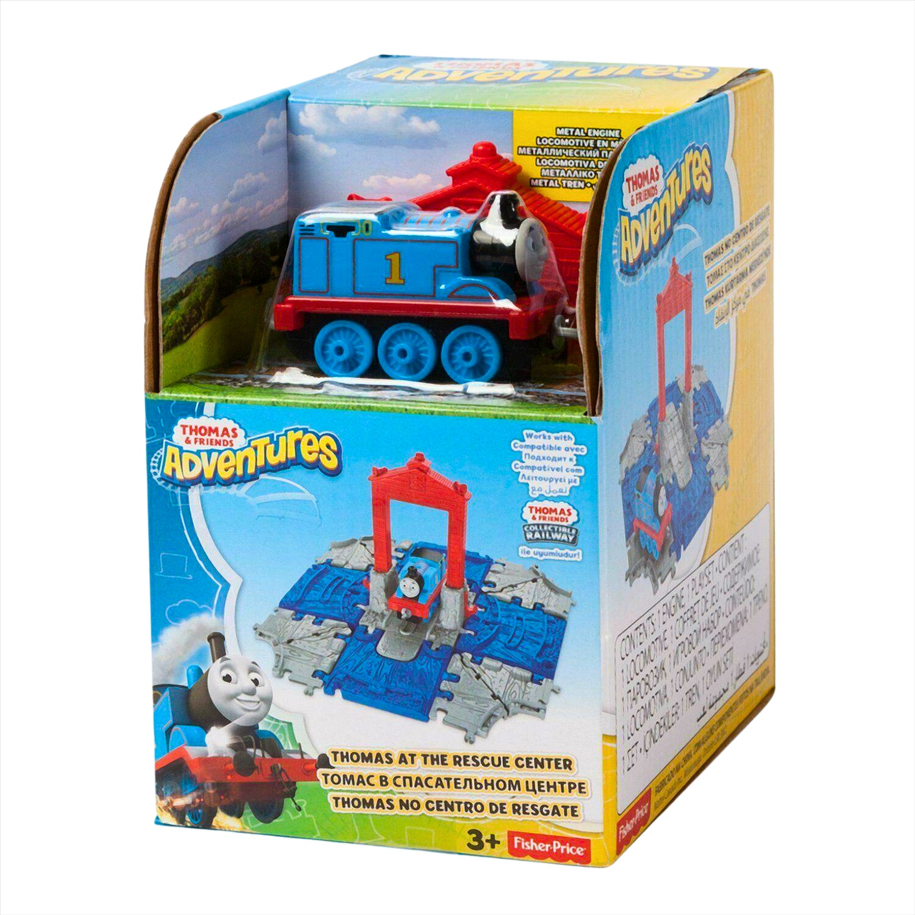 Thomas and Friends Rescue Center Playset, Diecast Thomas Keyring, 4x Diecast Metal Engine Figures, and Thomas 12cm Pillow - Toptoys2u