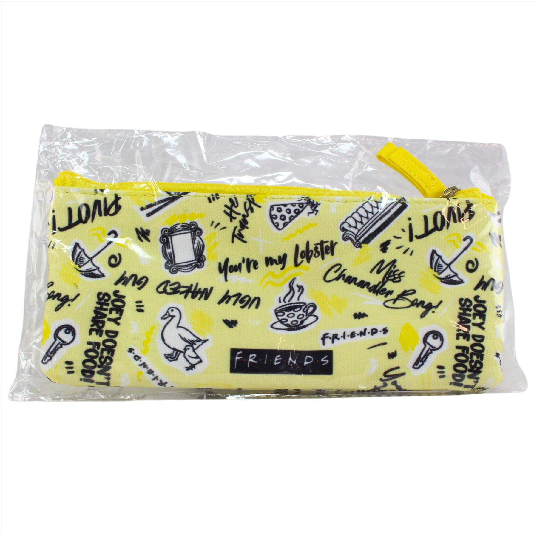 Friends TV Show 20cm Phoebe Quote Yellow Pencil Cases - Pack of 3 - Toptoys2u