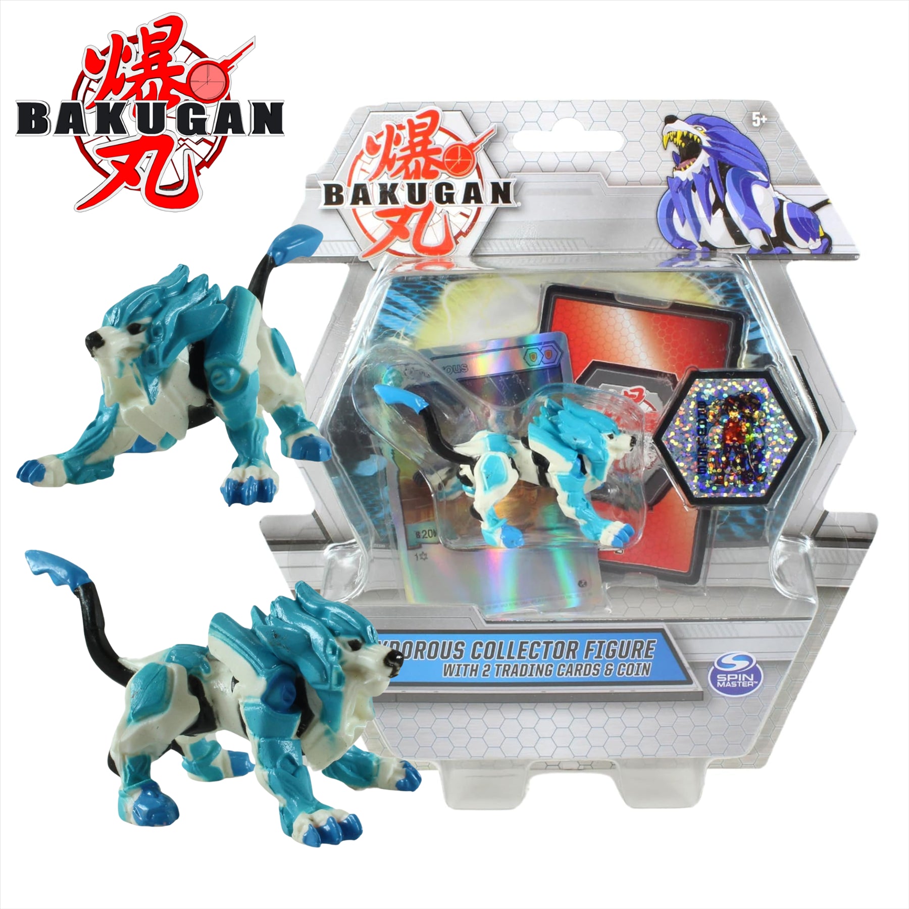 BAKUGAN - Hydorous Blue Collector Figure With 2 Trading Cards & Collectors Coin - Toptoys2u