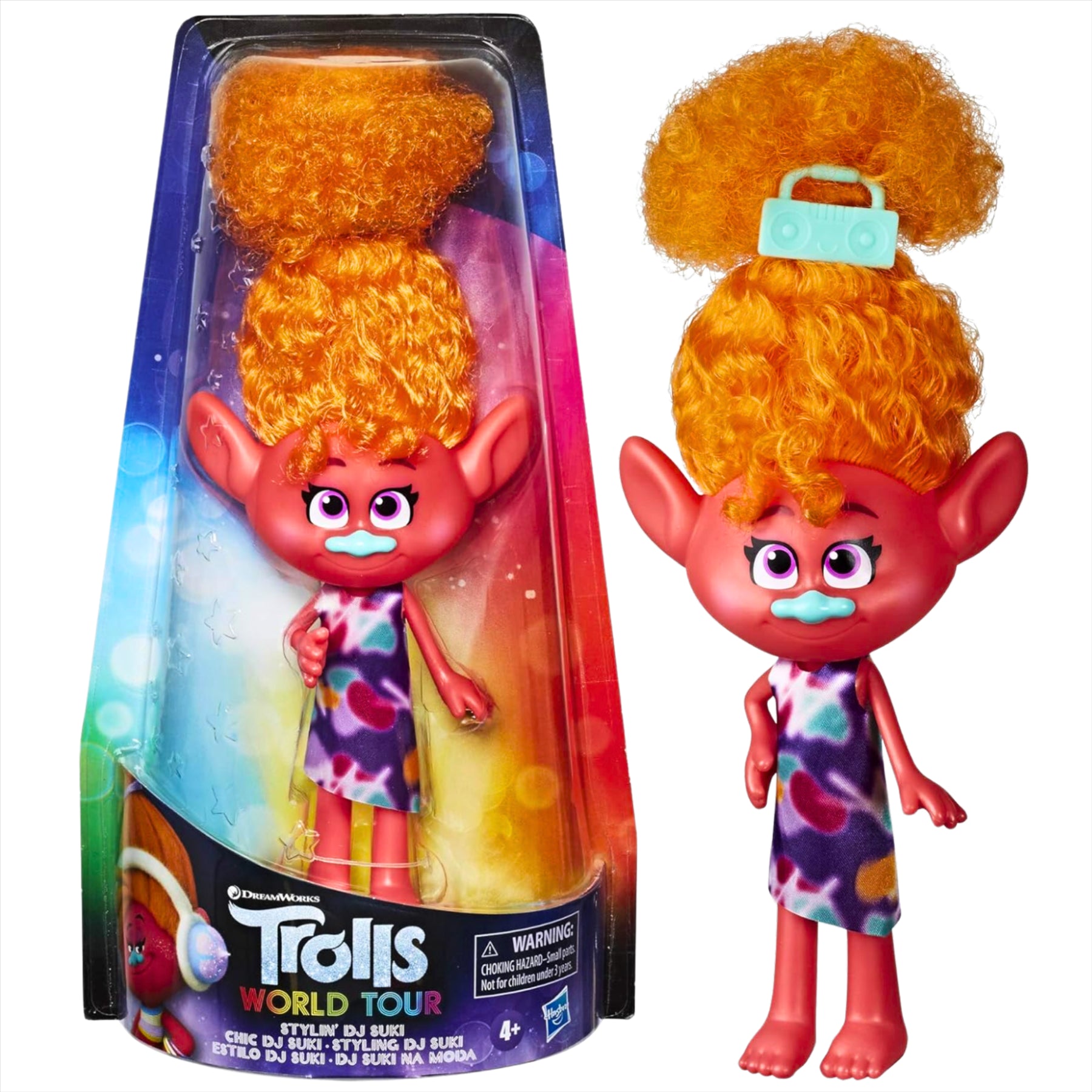 Trolls World Tour Stylin' DJ Suki 23cm Fashion Doll with Removable Dress and Hair Accessory - Toptoys2u