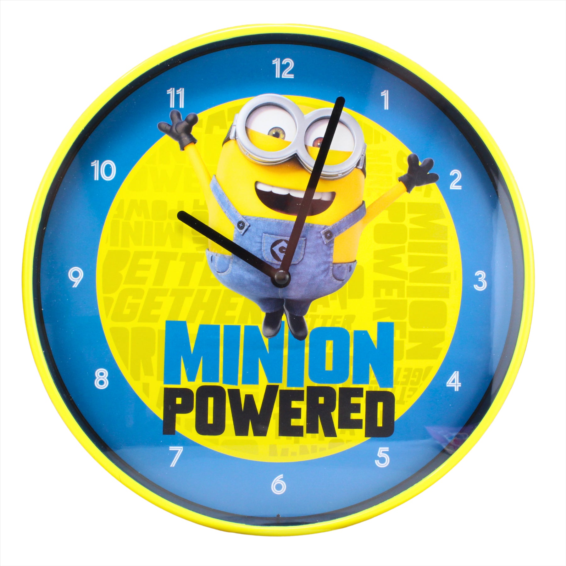 Minions 25cm Children's Despicable Me Wall Clock - Minion Powered - Toptoys2u