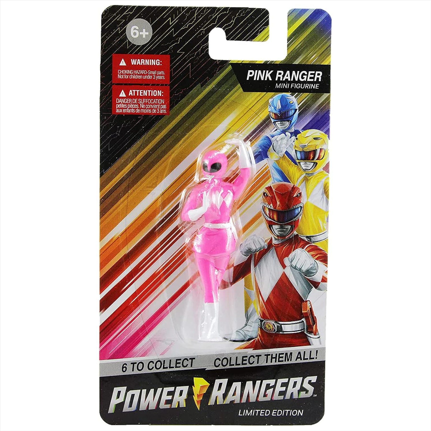 Power Rangers Limited Edition 2.5" Mini Action Figures - Black, Pink, and Yellow Rangers - Set of 3 - Toptoys2u