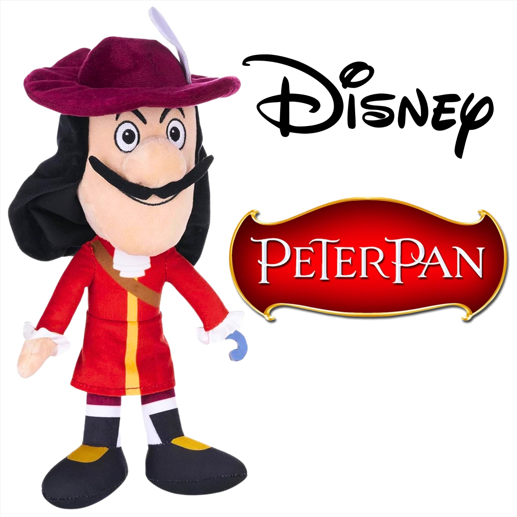 Disney Peter Pan Captain Hook Super Soft Plush Toy Figure 34cm - Toptoys2u