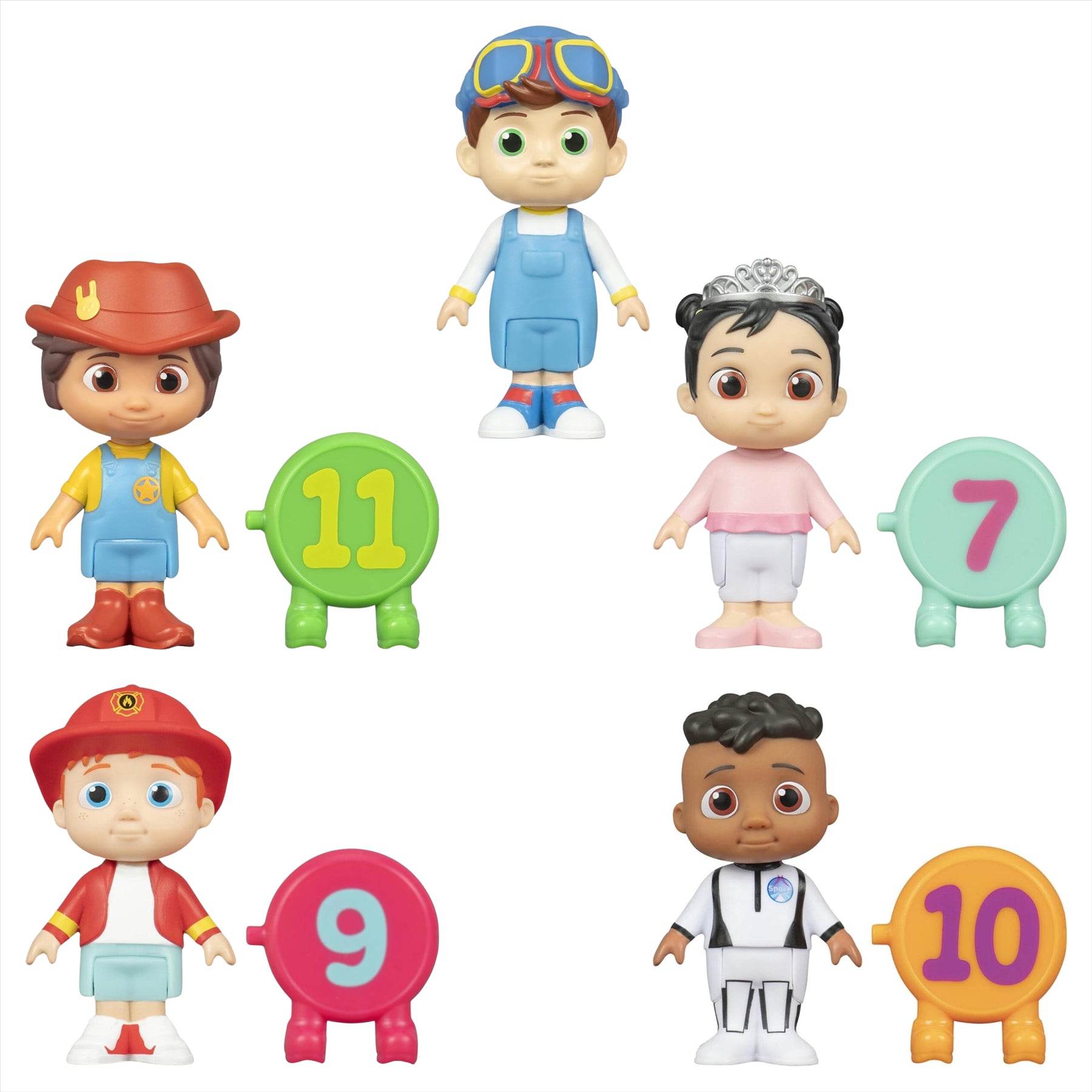 CoComelon Blind Capsule Number Character Articulated Figure Set - Duckie 20cm Plush and 3x Balls - Toptoys2u