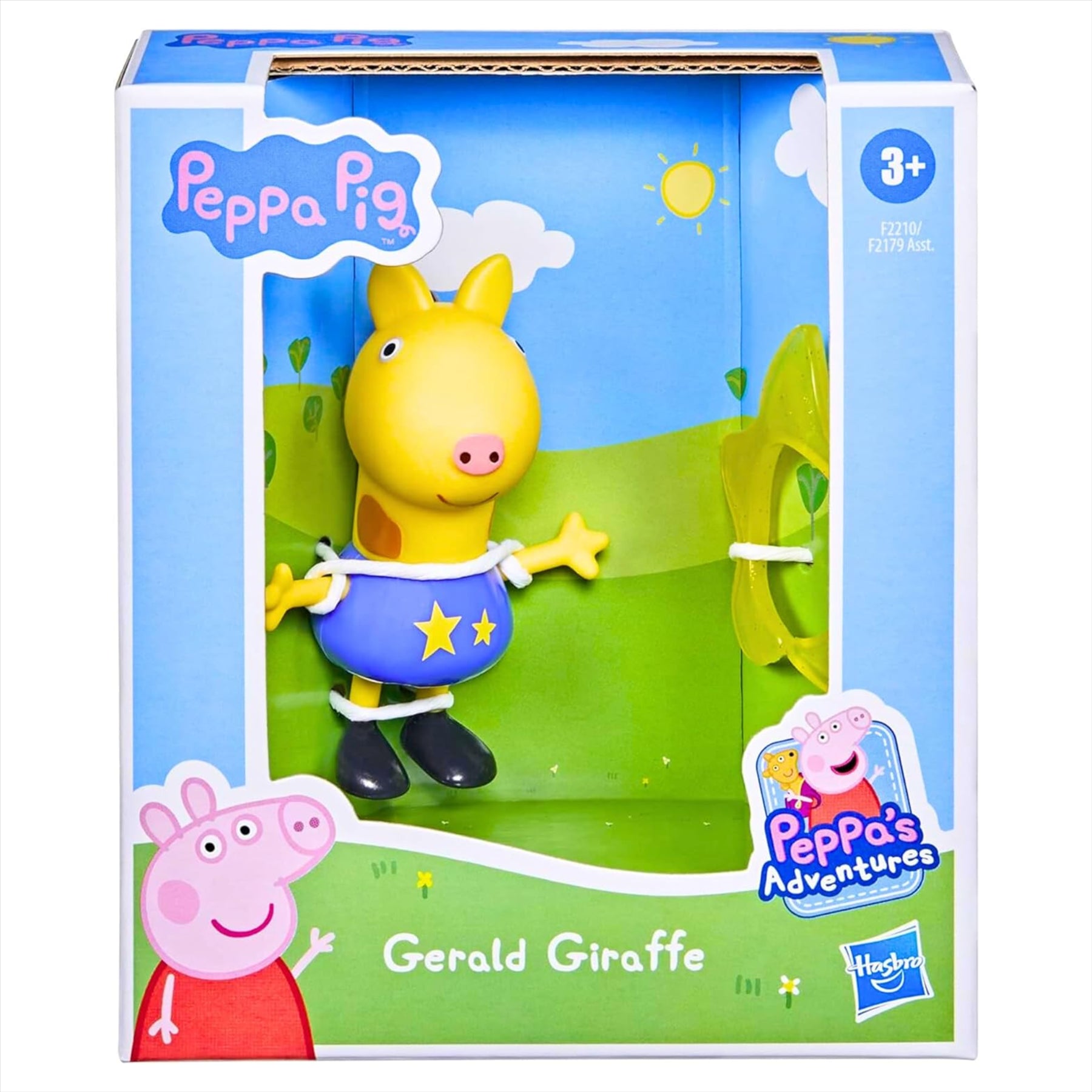 Peppa Pig - 3" 8cm Articulated Figure & Accessory - Peppa Pig with Skateboard & Gerald Giraffe 2 Pack - Toptoys2u