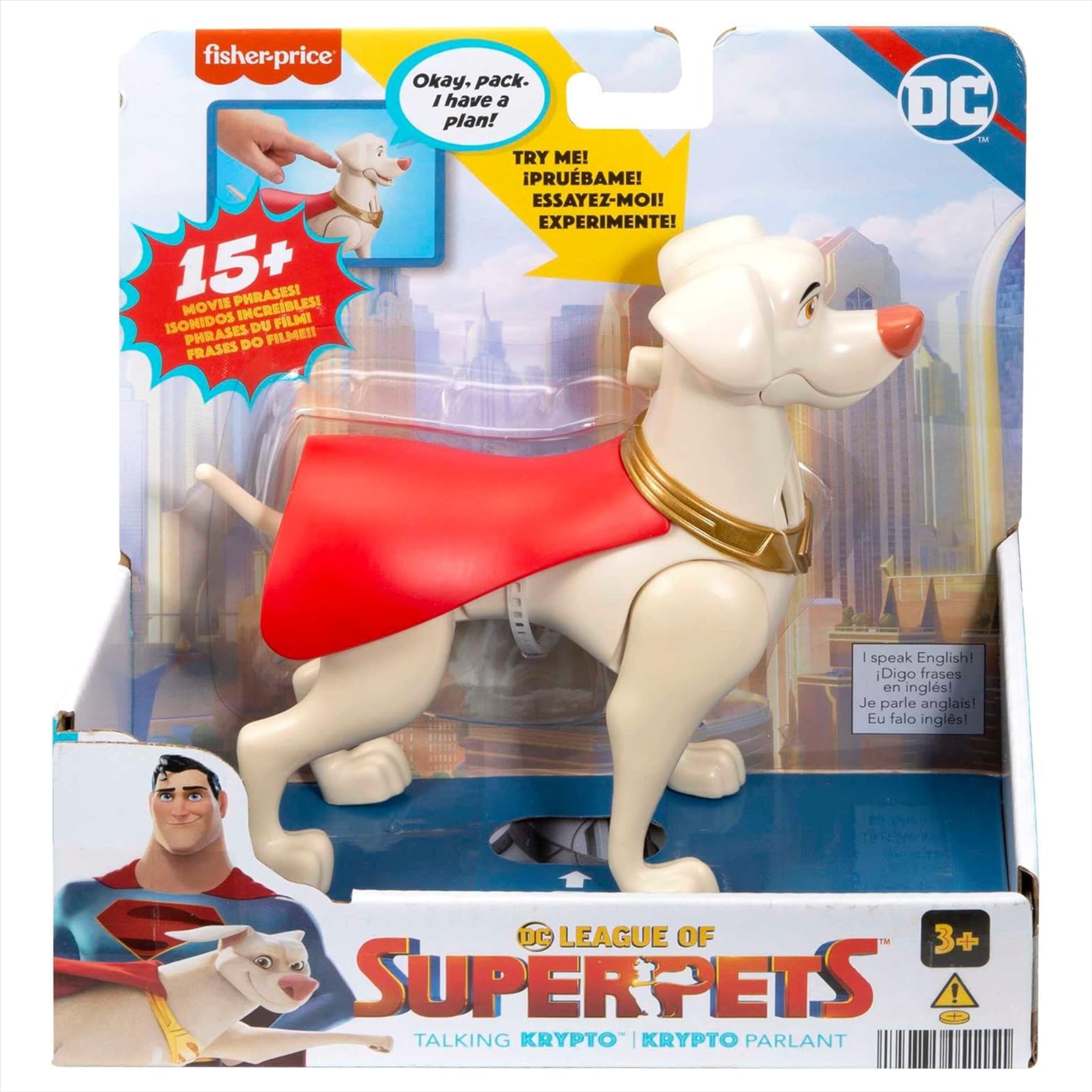 Fisher-Price Superpets Talking Krypto Toy Superman's Dog Action Figure with Sounds - Toptoys2u