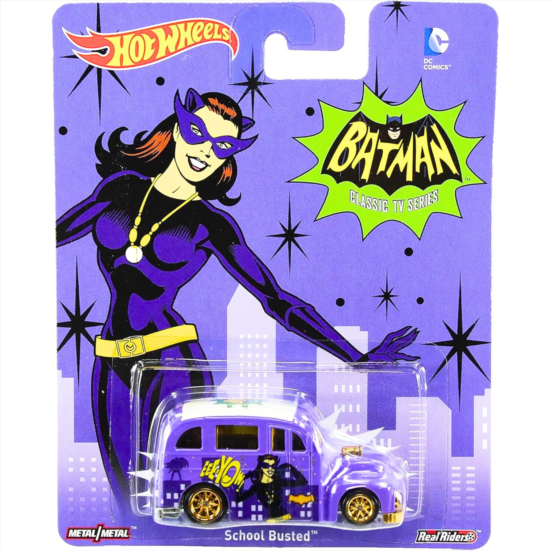 Hot Wheels Pop Culture Real Riders DC Comics Batman Funny Cars '66 Die-cast - Pack of 4 - Toptoys2u