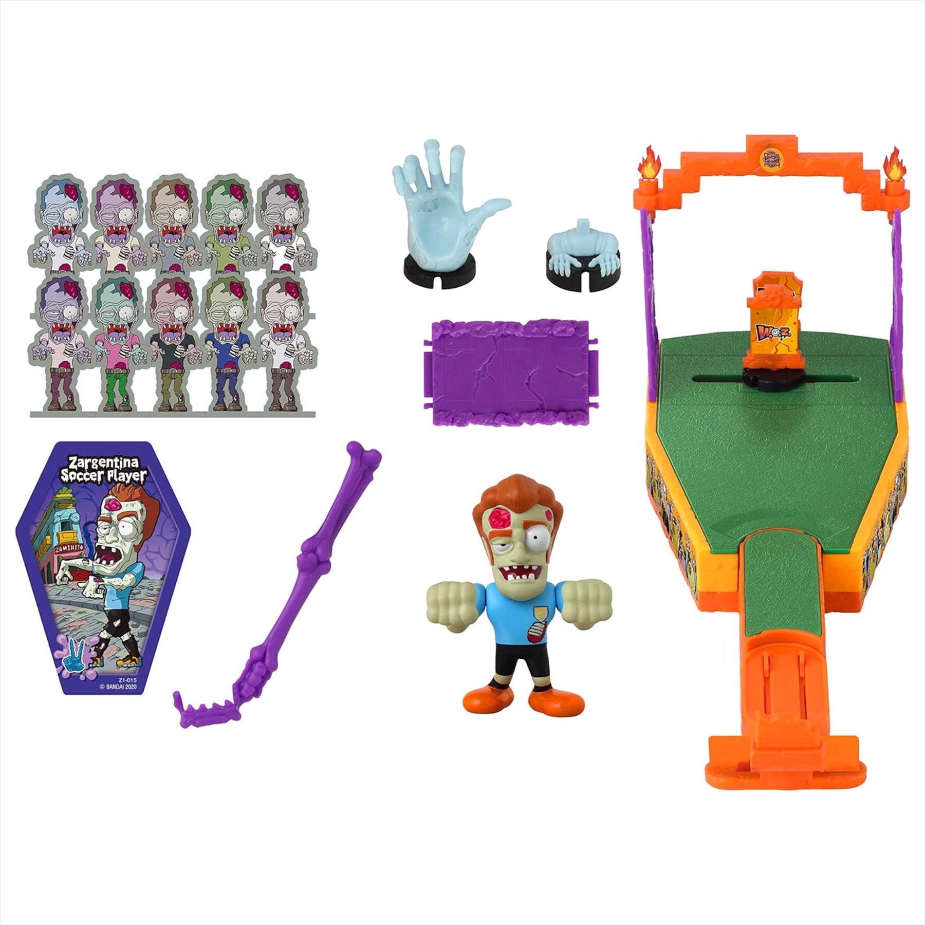 World of Zombies Playset and Articulated Action Figures 8cm 3" - Ball Park Set and 6x Blind Boxes - Toptoys2u