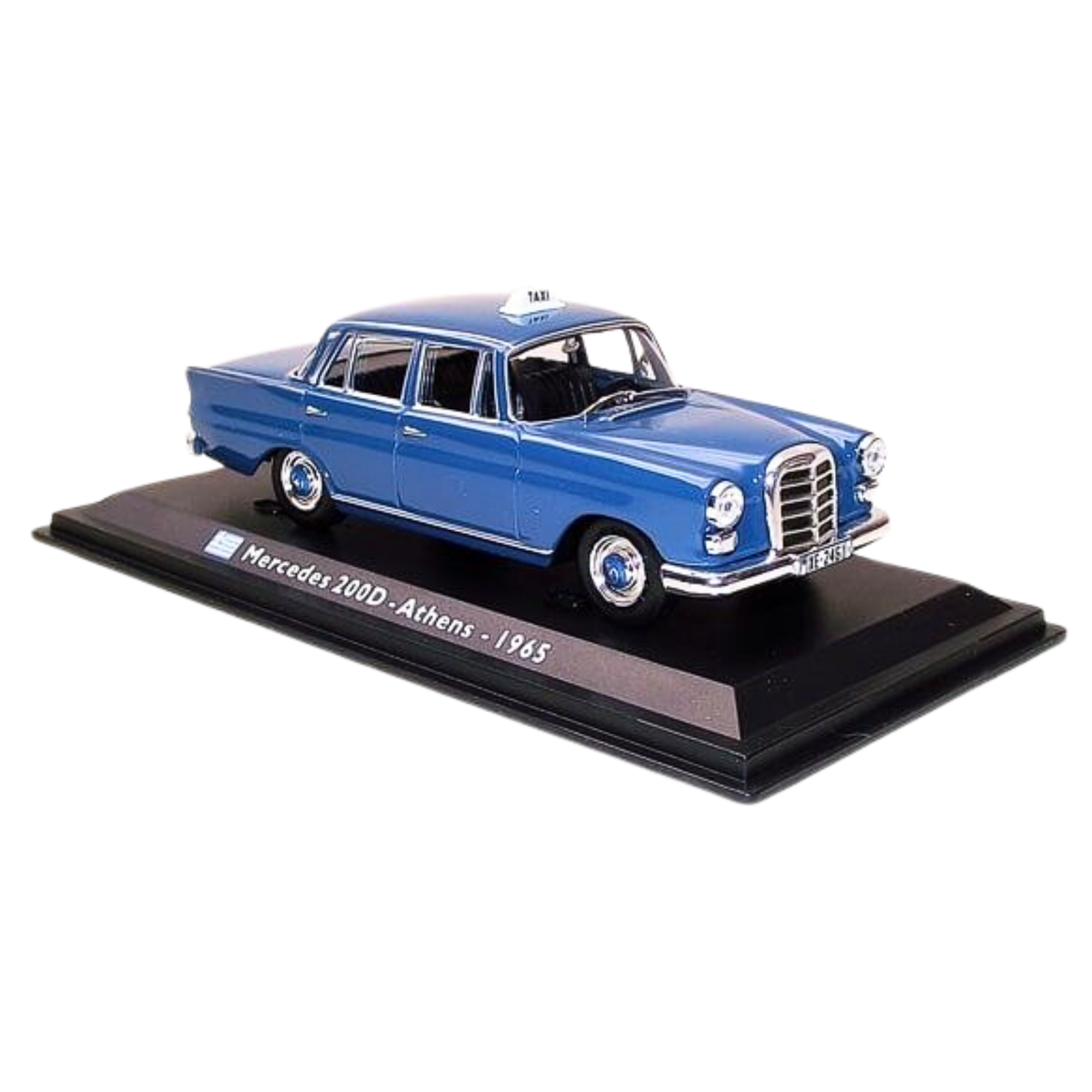 Mercedes 200D Athens Taxi Car Model 1965 Classic Blue 1:43 Scale Diecast Y0675J - Toptoys2u