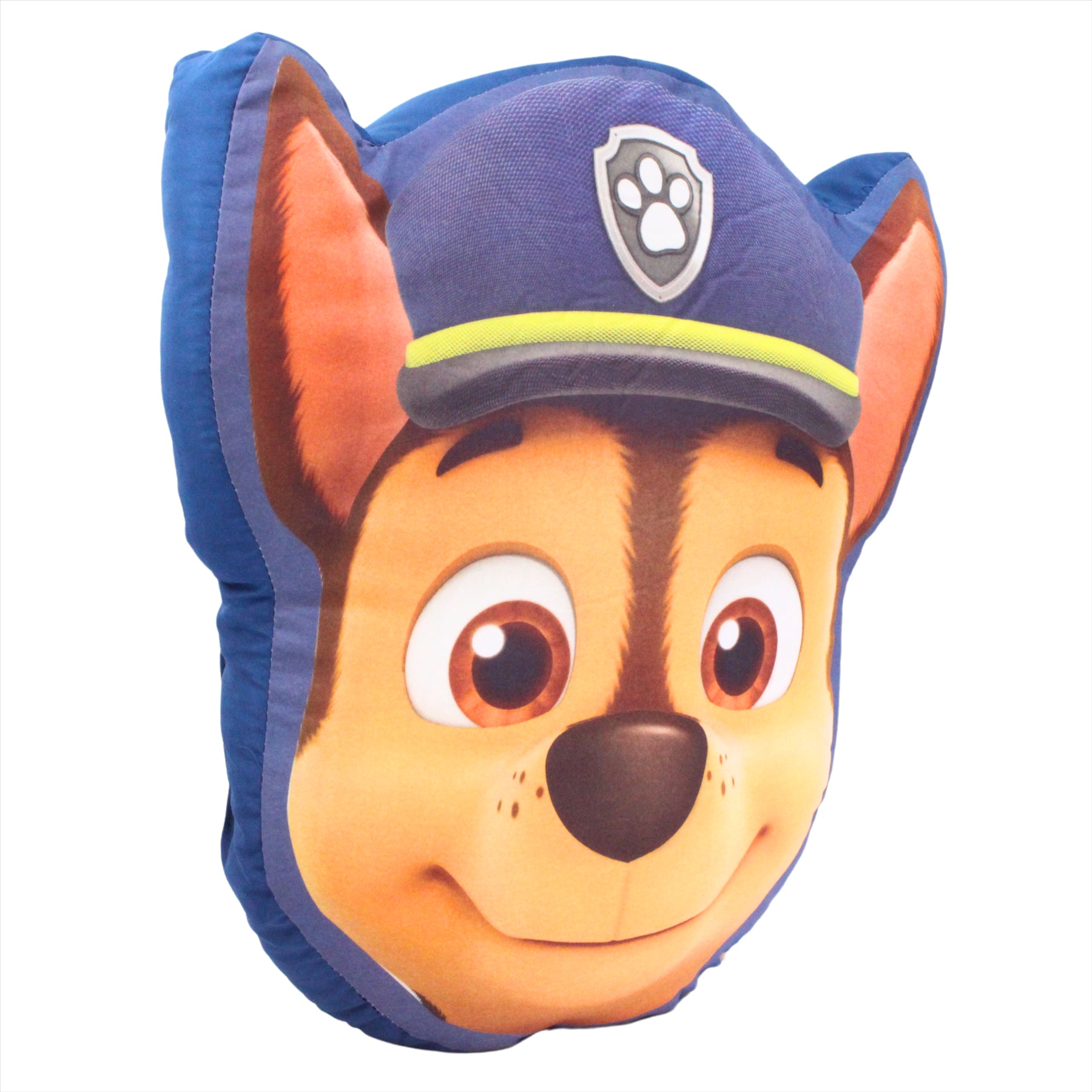 Paw Patrol Chase Head Shaped Super Soft Deluxe Pillow Cushion 40cm - Toptoys2u