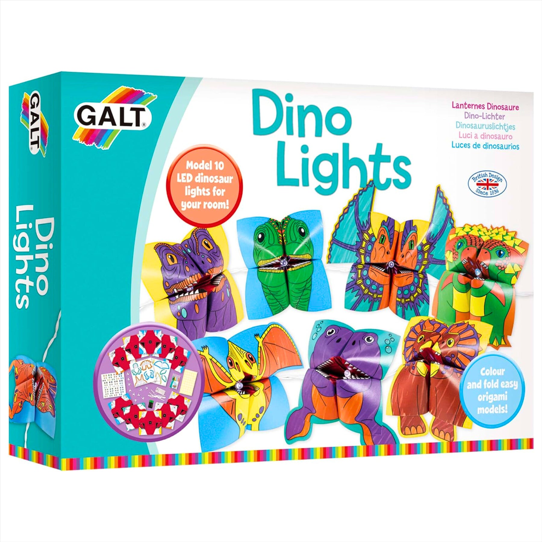 Galt Toys Dino Lights Origami LED Dinosaur Creative Craft Kit - Toptoys2u