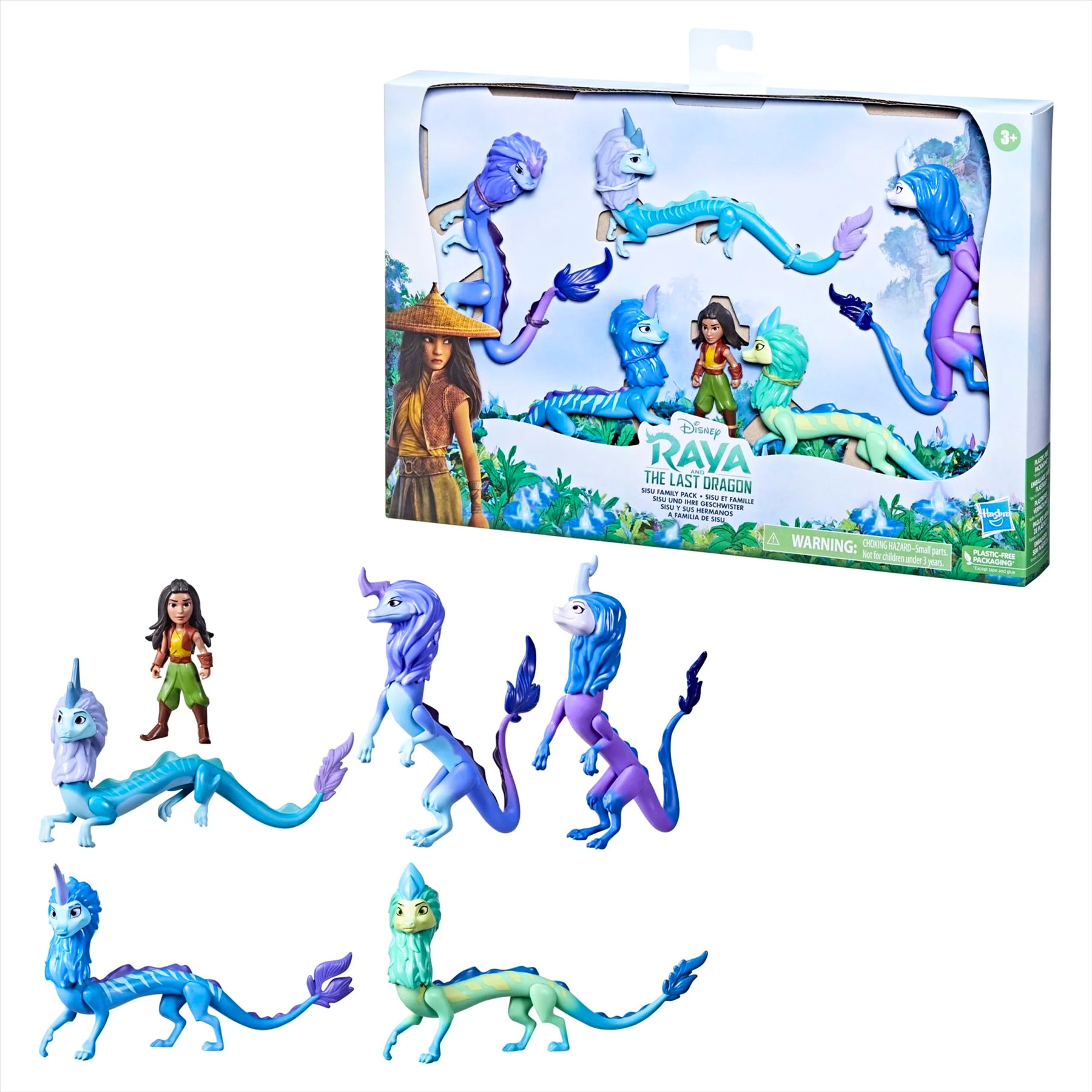 Disney Raya and The Last Dragon Sisu Family Pack Play Figures - Includes 5 Dragon Toys and Raya Doll - Toptoys2u