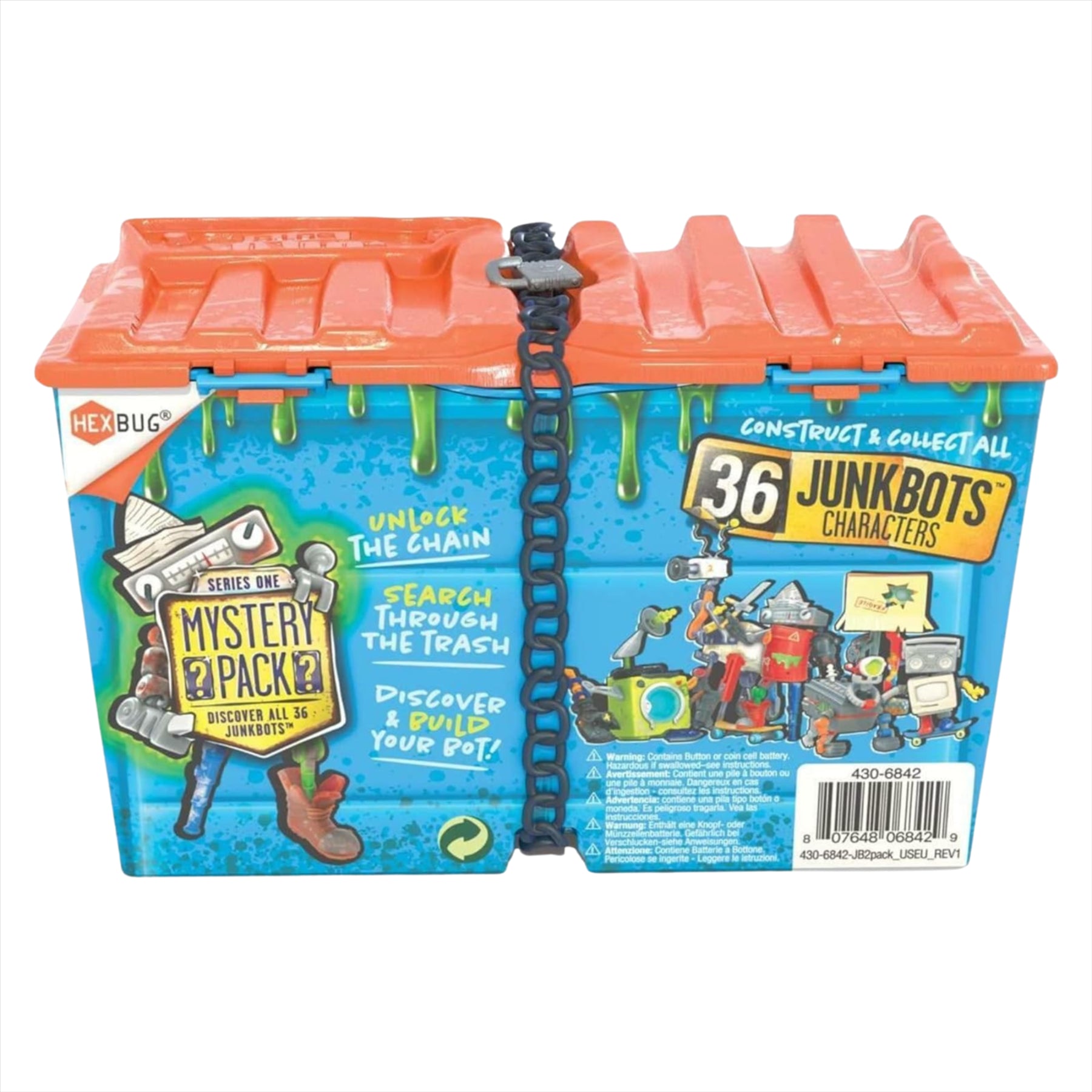 Hexbug Junkbots - Dumpster With 2 Unique Characters to Assemble in Each Box - Pack of 3 - Toptoys2u