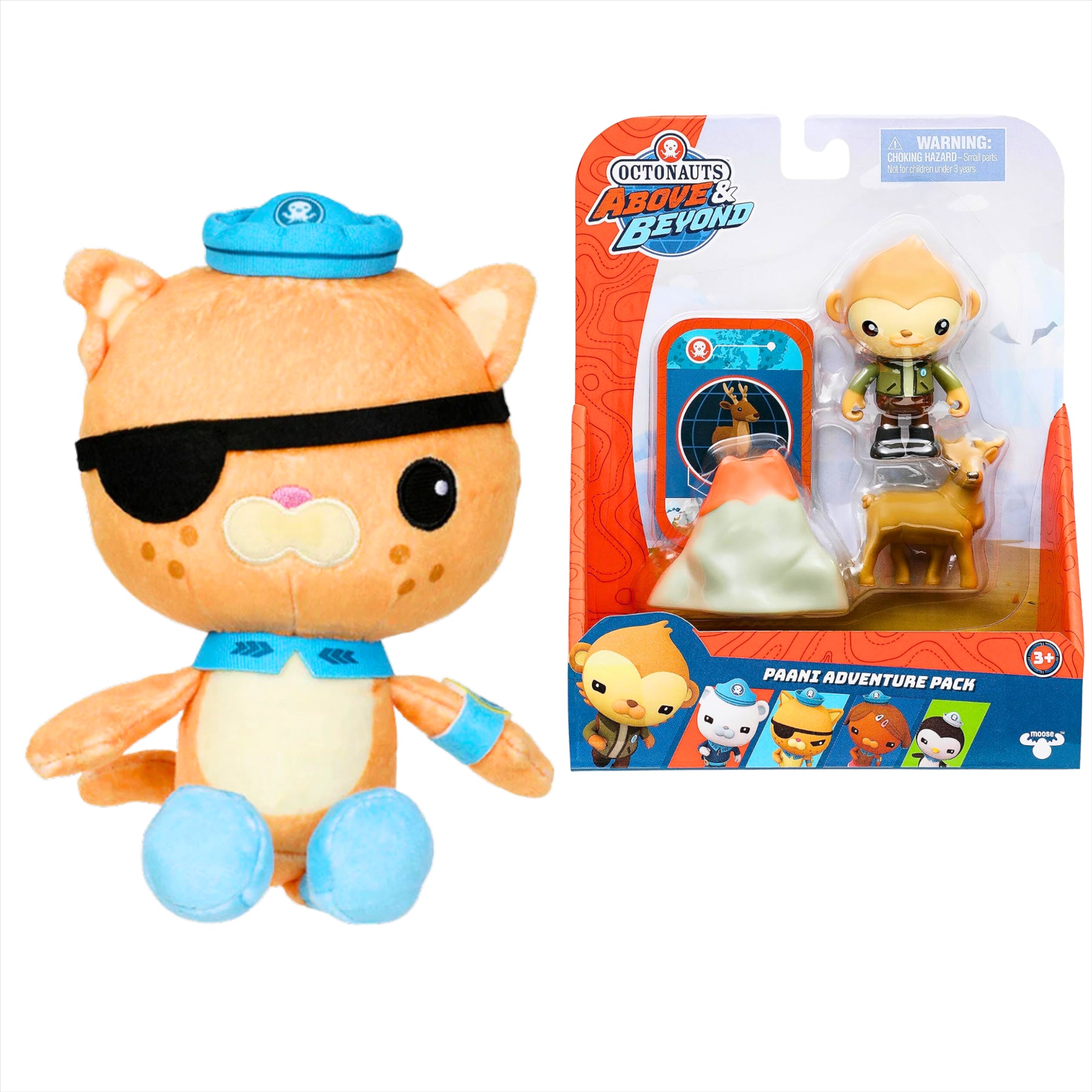 Octonauts Above and Beyond Kwazii 20cm Plush and Paani Adventure Pack Action Figure Playset - Toptoys2u